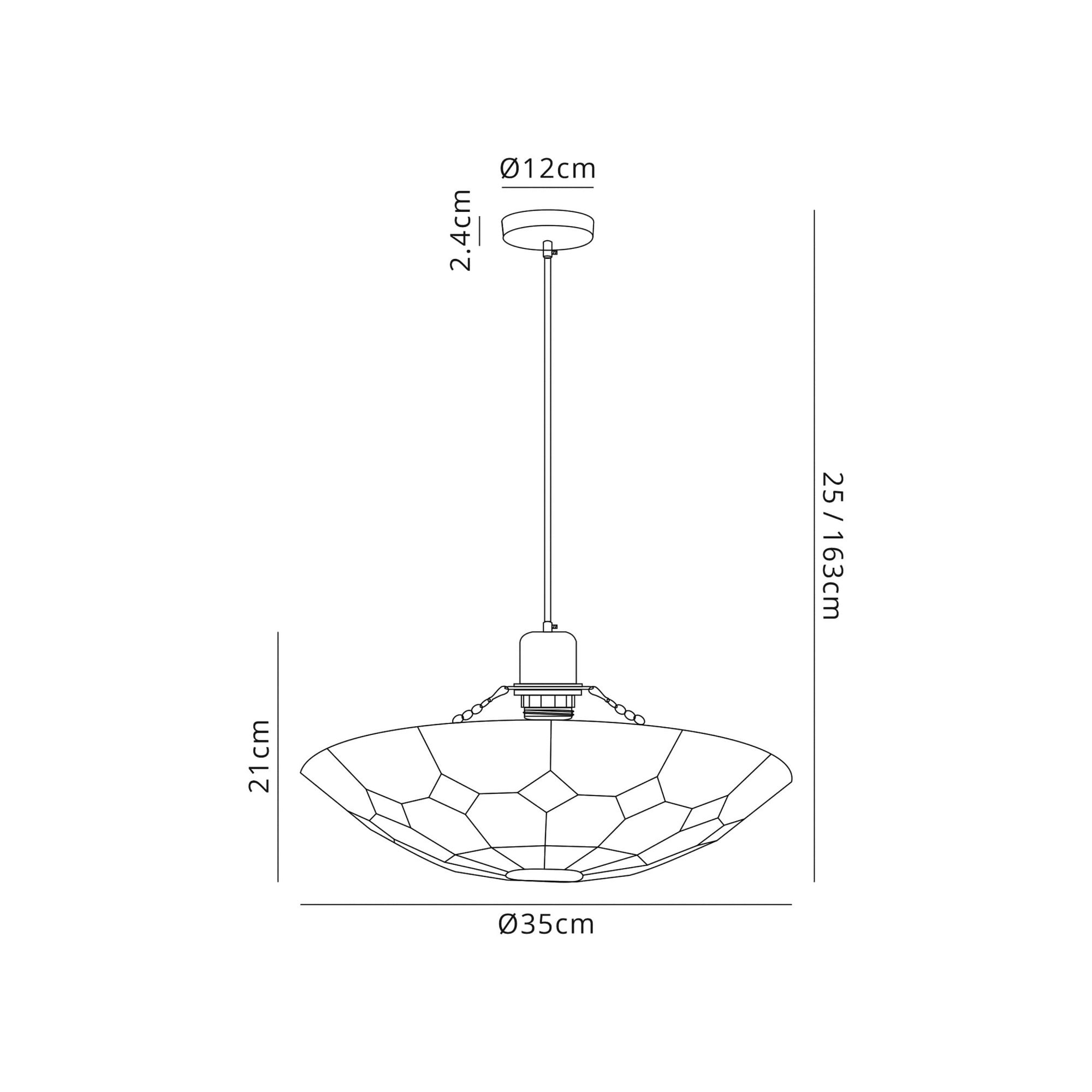 Fabula Mannock Single Pendant - 35cm Tiffany Shade - Green & Cream