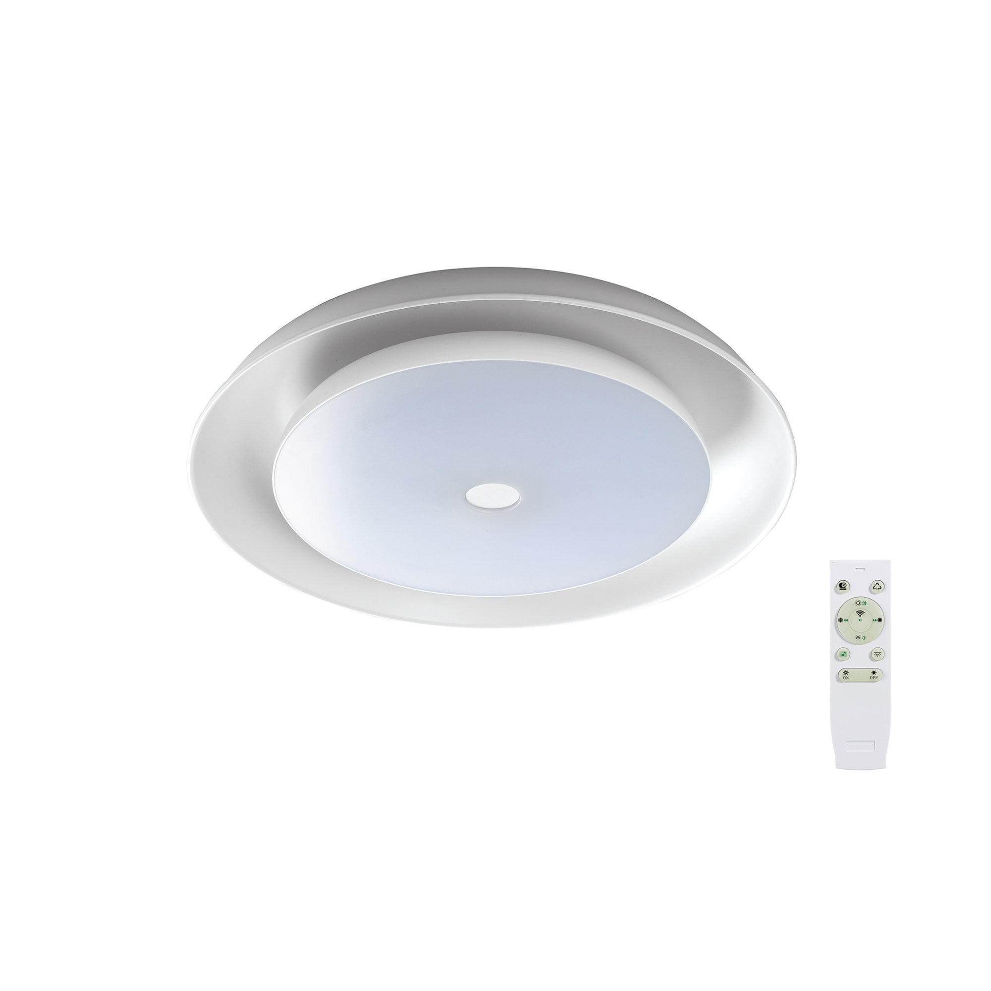Fabula Forster RGBW LED Flush Light with Bluetooth and Speaker - White