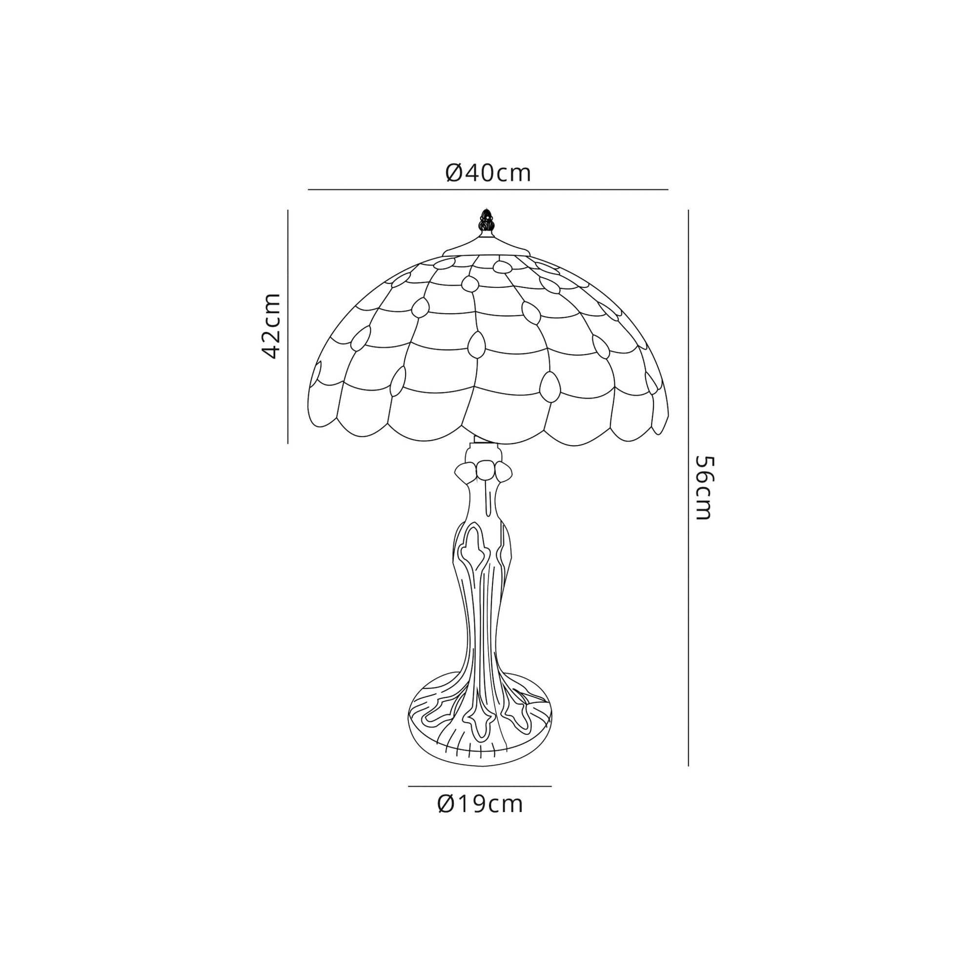 Fabula Crescent 2 Light Curved Table Lamp - 40cm Tiffany Shade - Beige