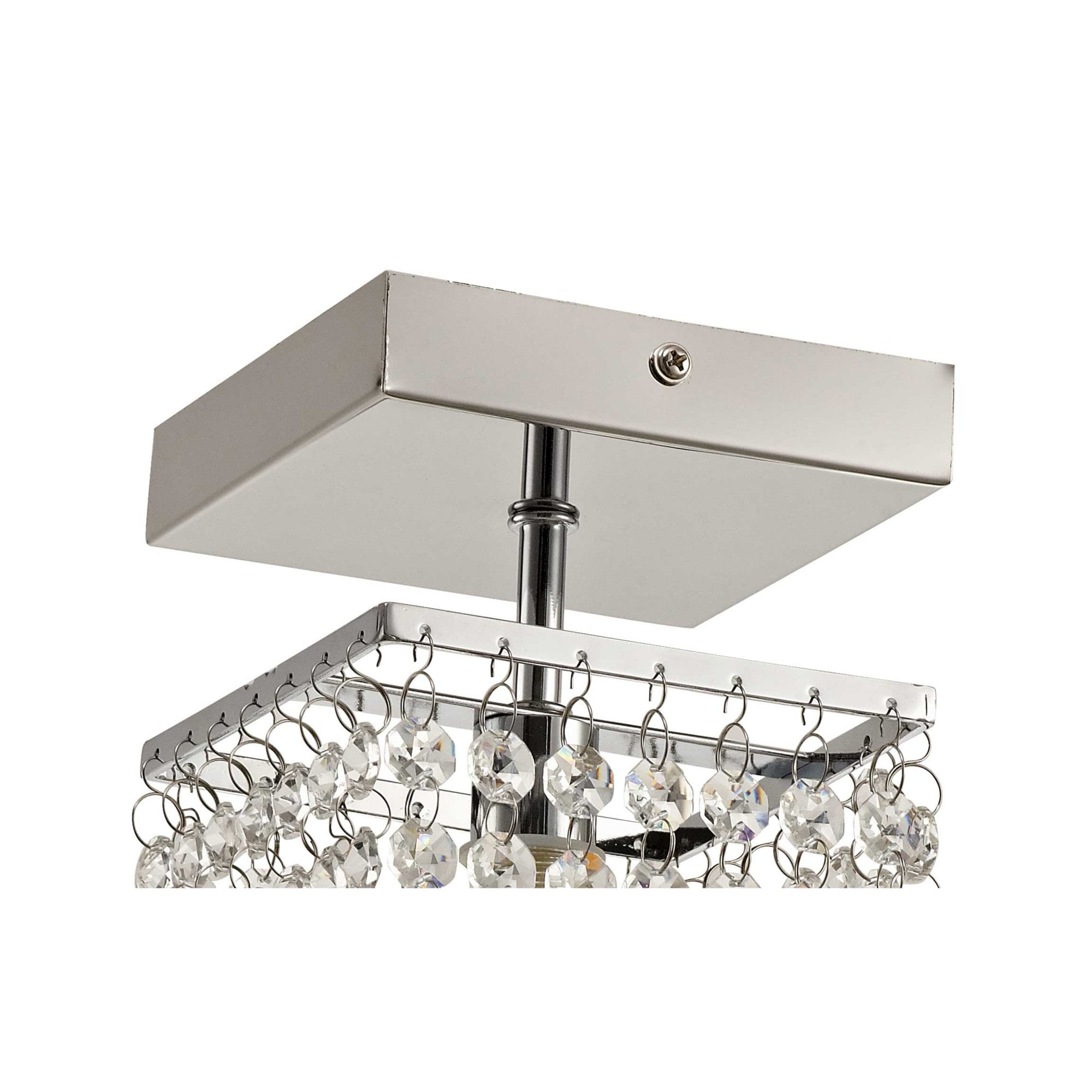 Fabula Hatfields Single Semi-Flush Light - Polished Chrome & Crystal - IP44