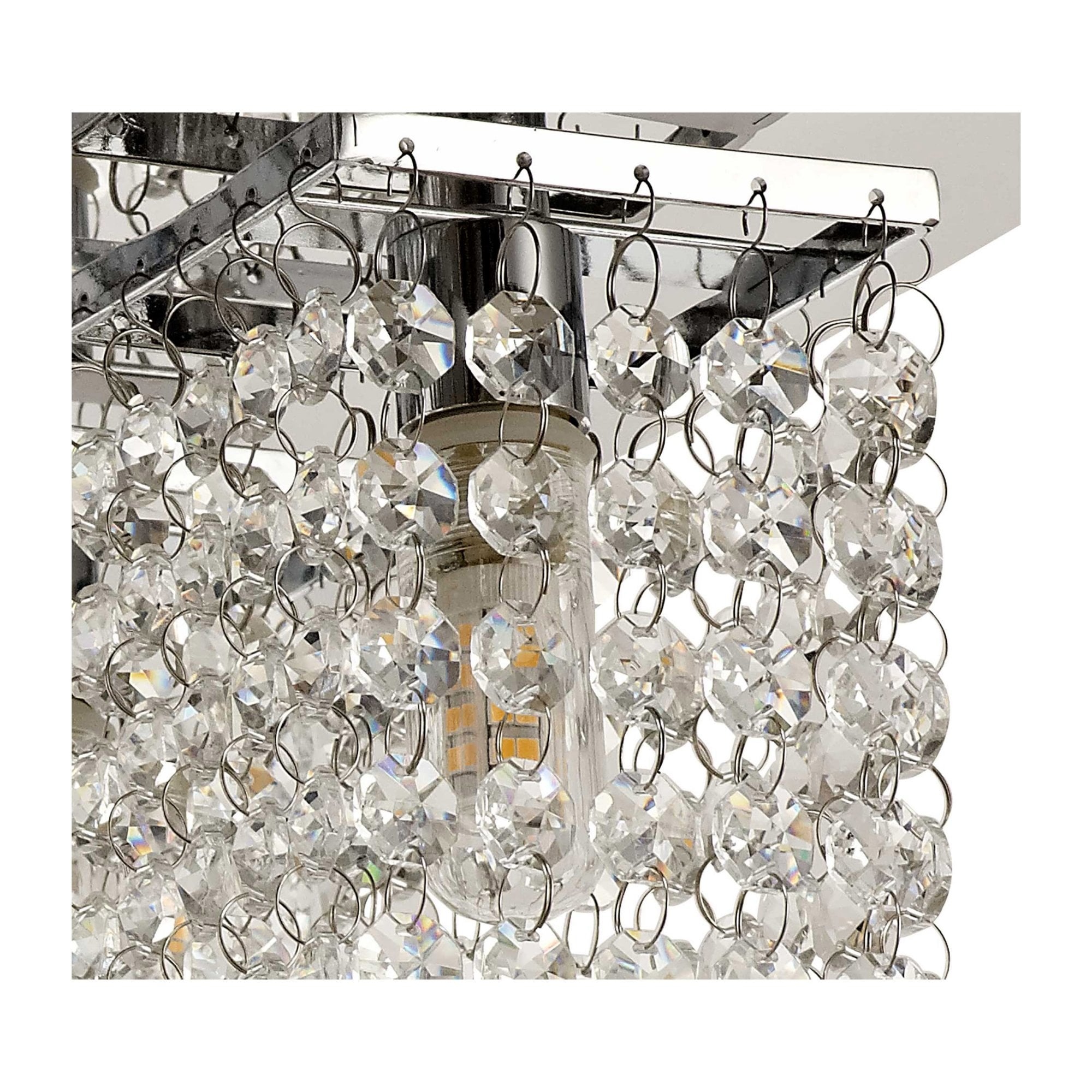 Fabula Hatfields 4 Light Flush Light - Polished Chrome & Crystal - IP44