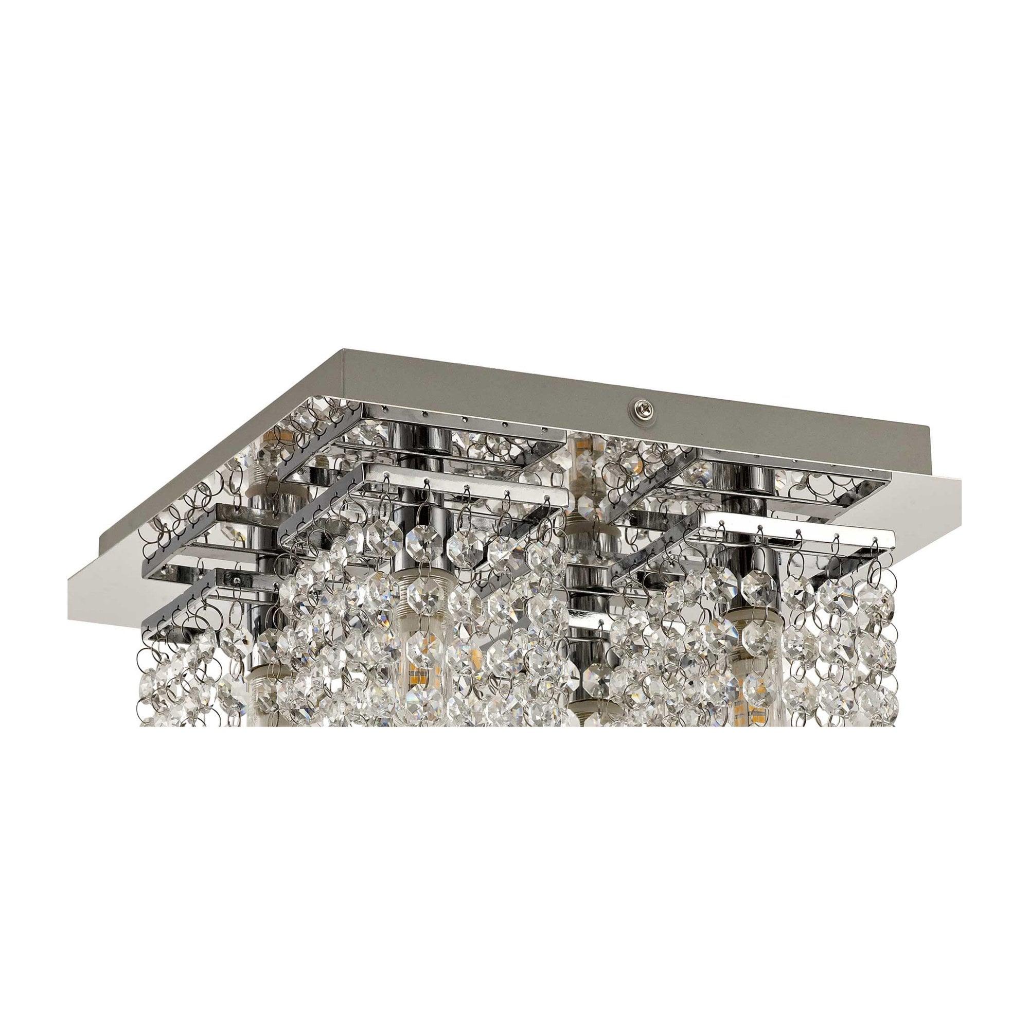 Fabula Hatfields 4 Light Flush Light - Polished Chrome & Crystal - IP44