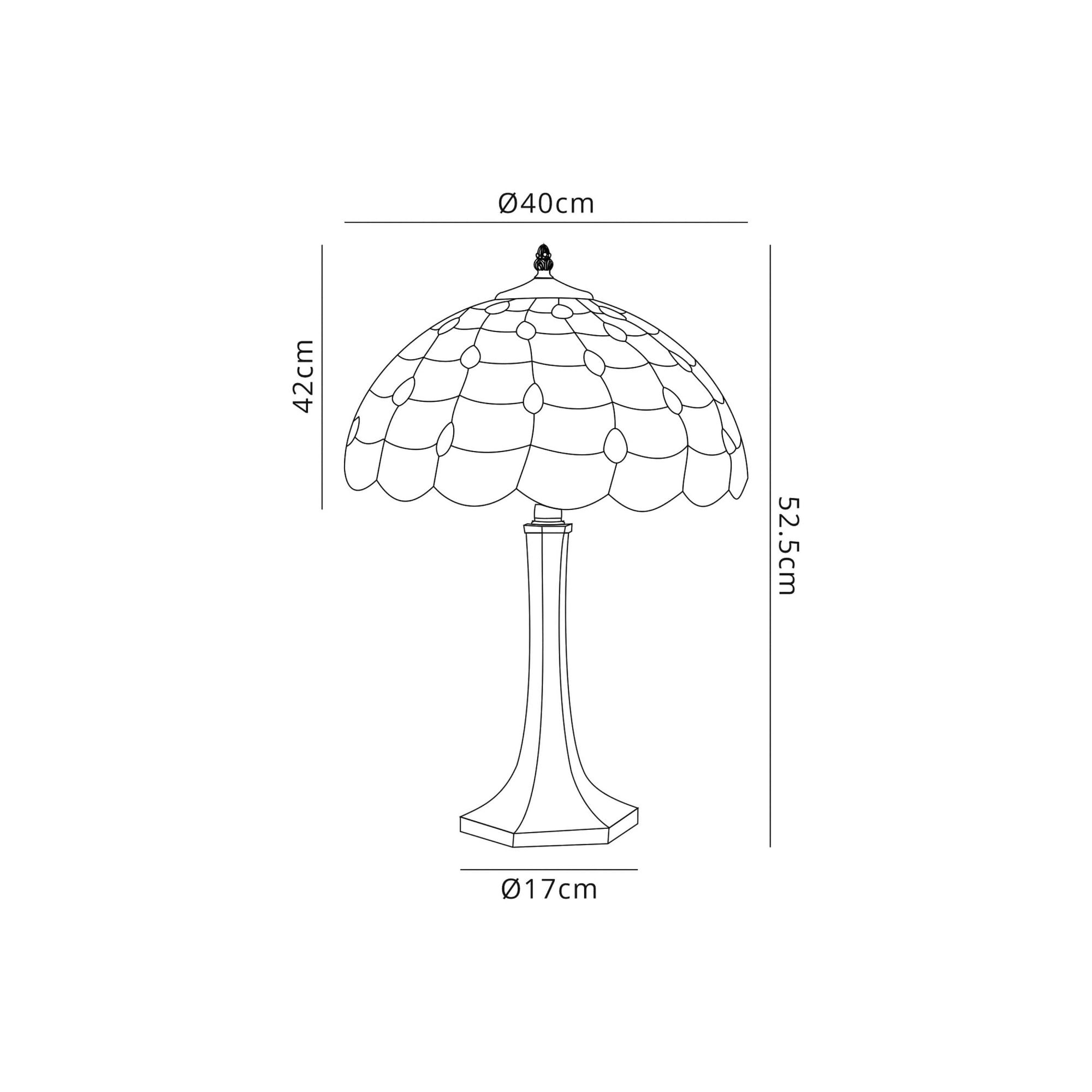 Fabula Crescent 2 Light Octagonal Table Lamp - 40cm Tiffany Shade - Beige