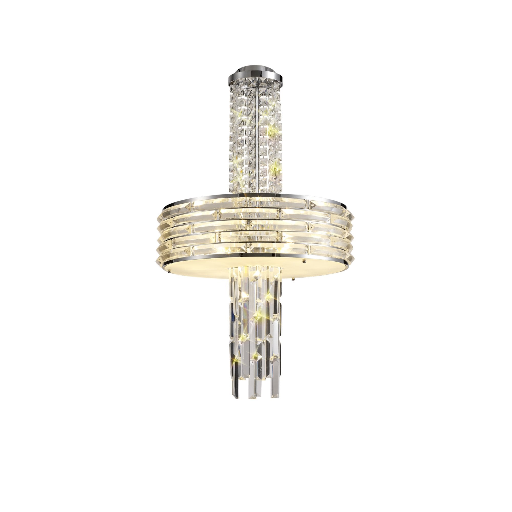 Fabula Jubilee 7 Light Pendant/Semi-Flush Light - Polished Chrome & Crystal