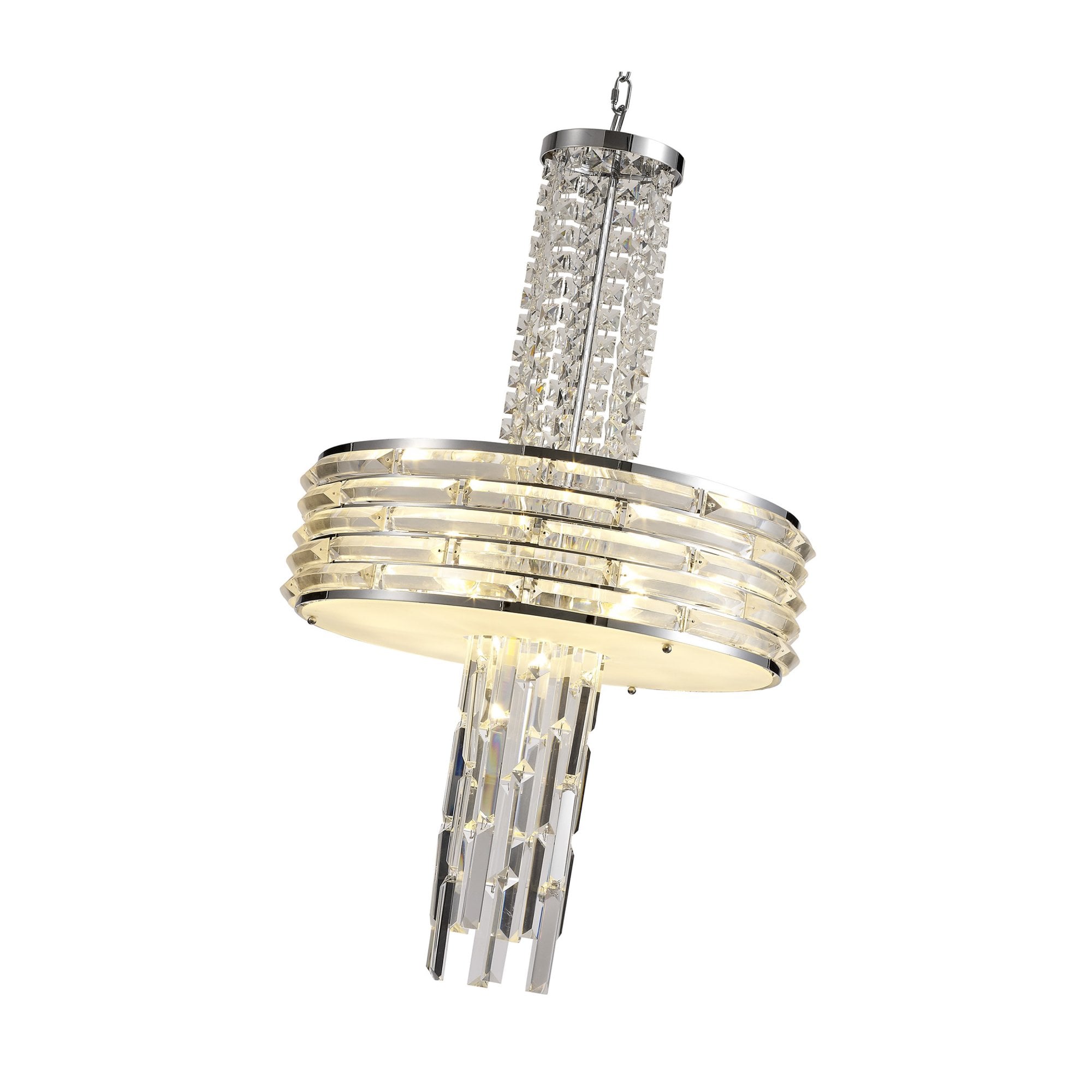 Fabula Jubilee 7 Light Pendant/Semi-Flush Light - Polished Chrome & Crystal