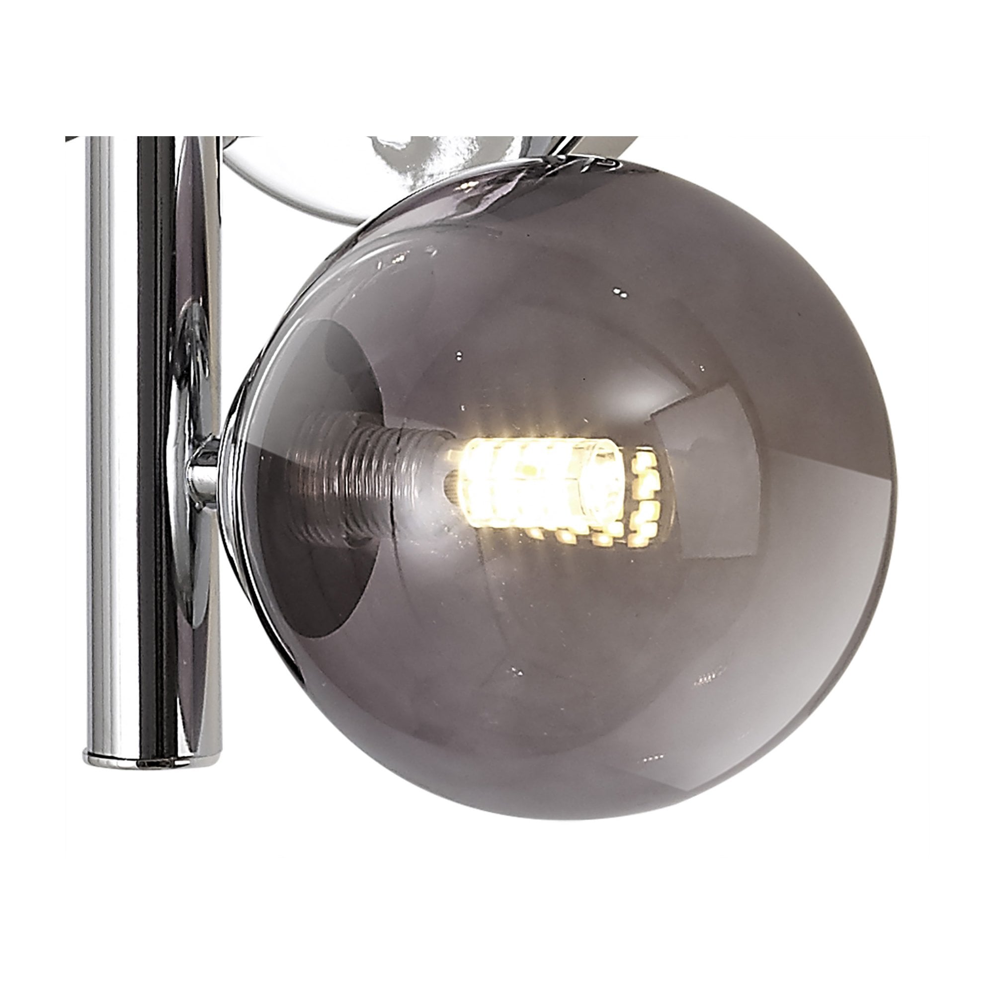 Fabula Roding 2 Light Wall Lamp - Polished Chrome & Smoked Glass