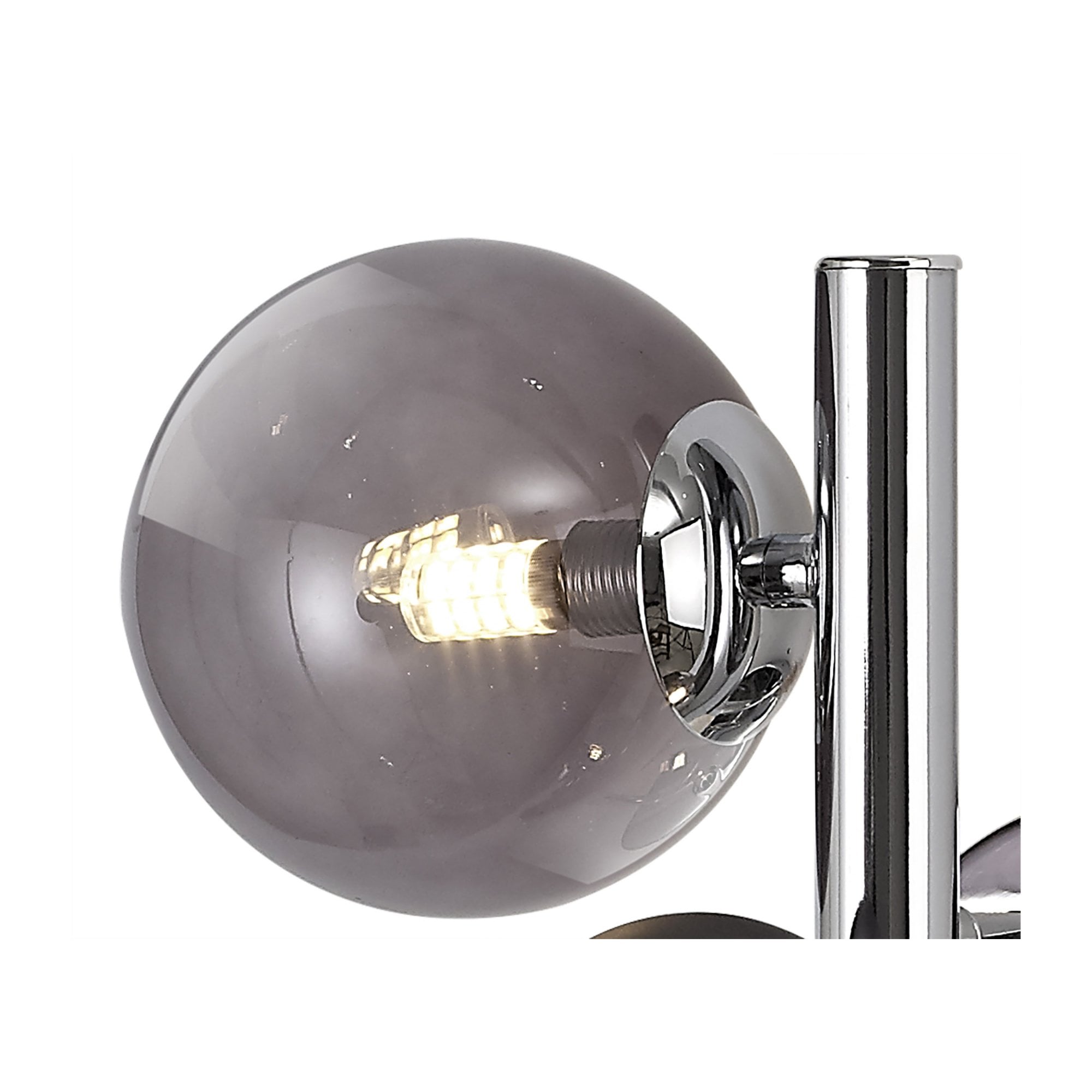 Fabula Roding 2 Light Wall Lamp - Polished Chrome & Smoked Glass