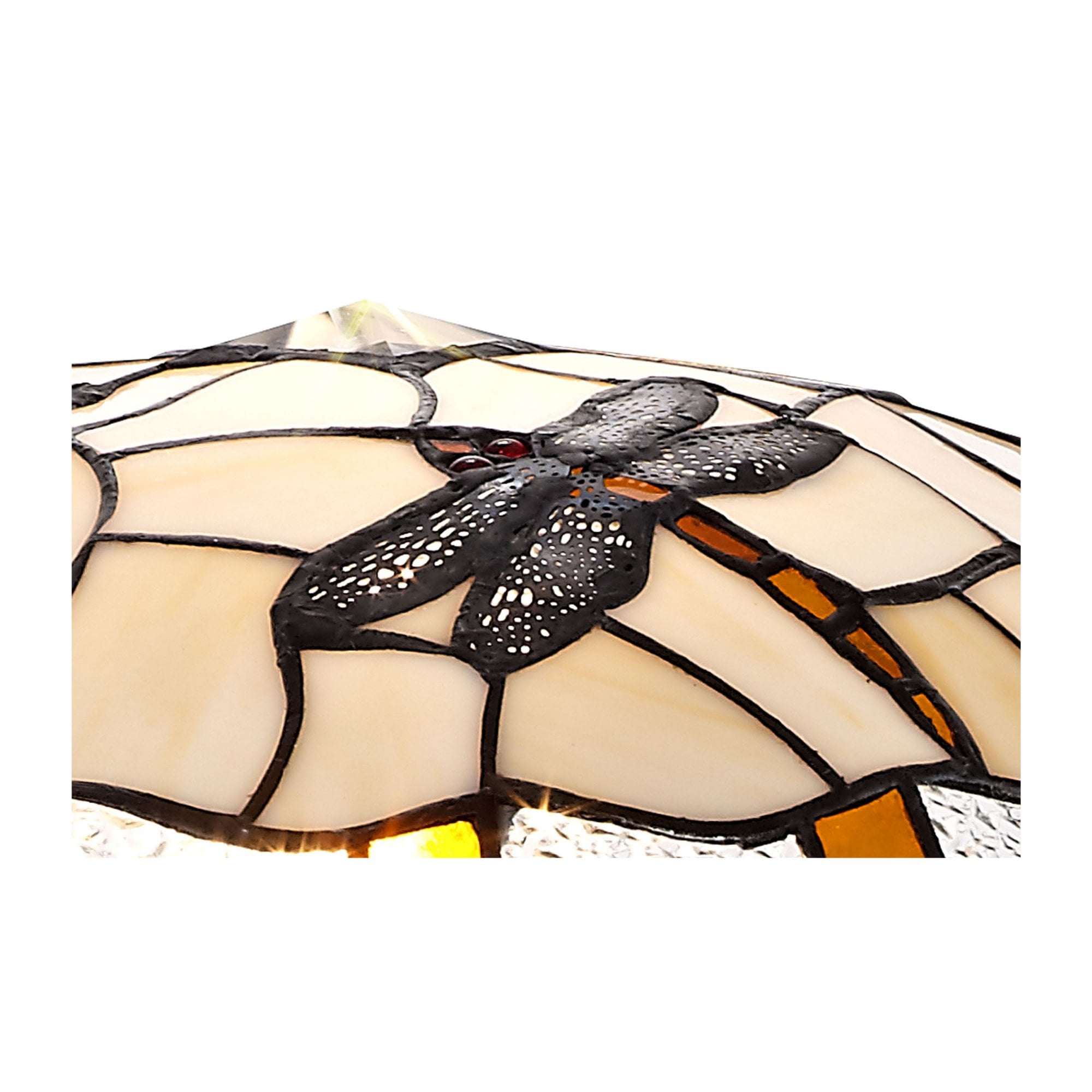 Fabula Mannock 35cm Tiffany Uplighter Shade - Amber & Cream - Shade Only