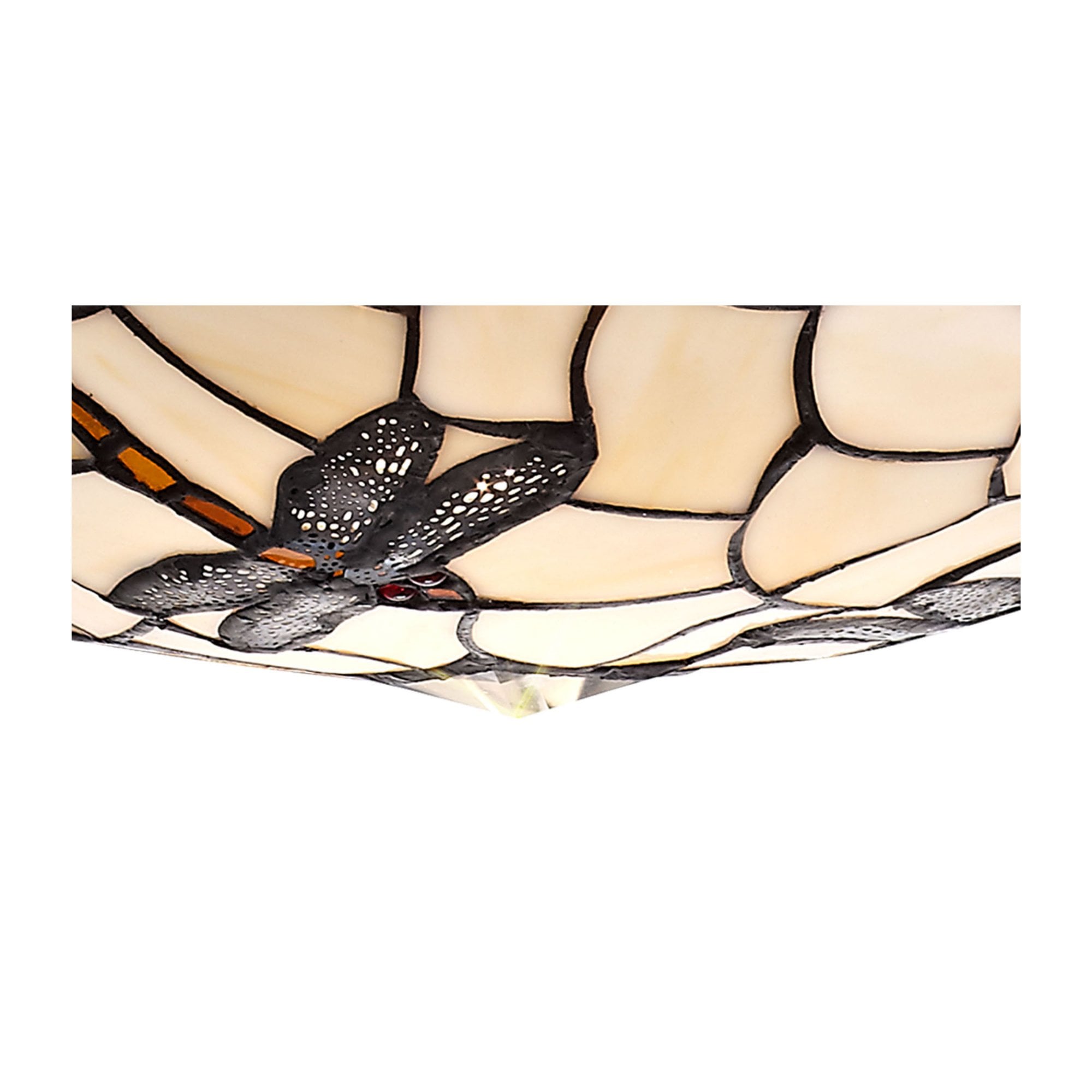 Fabula Mannock 35cm Tiffany Uplighter Shade - Amber & Cream - Shade Only