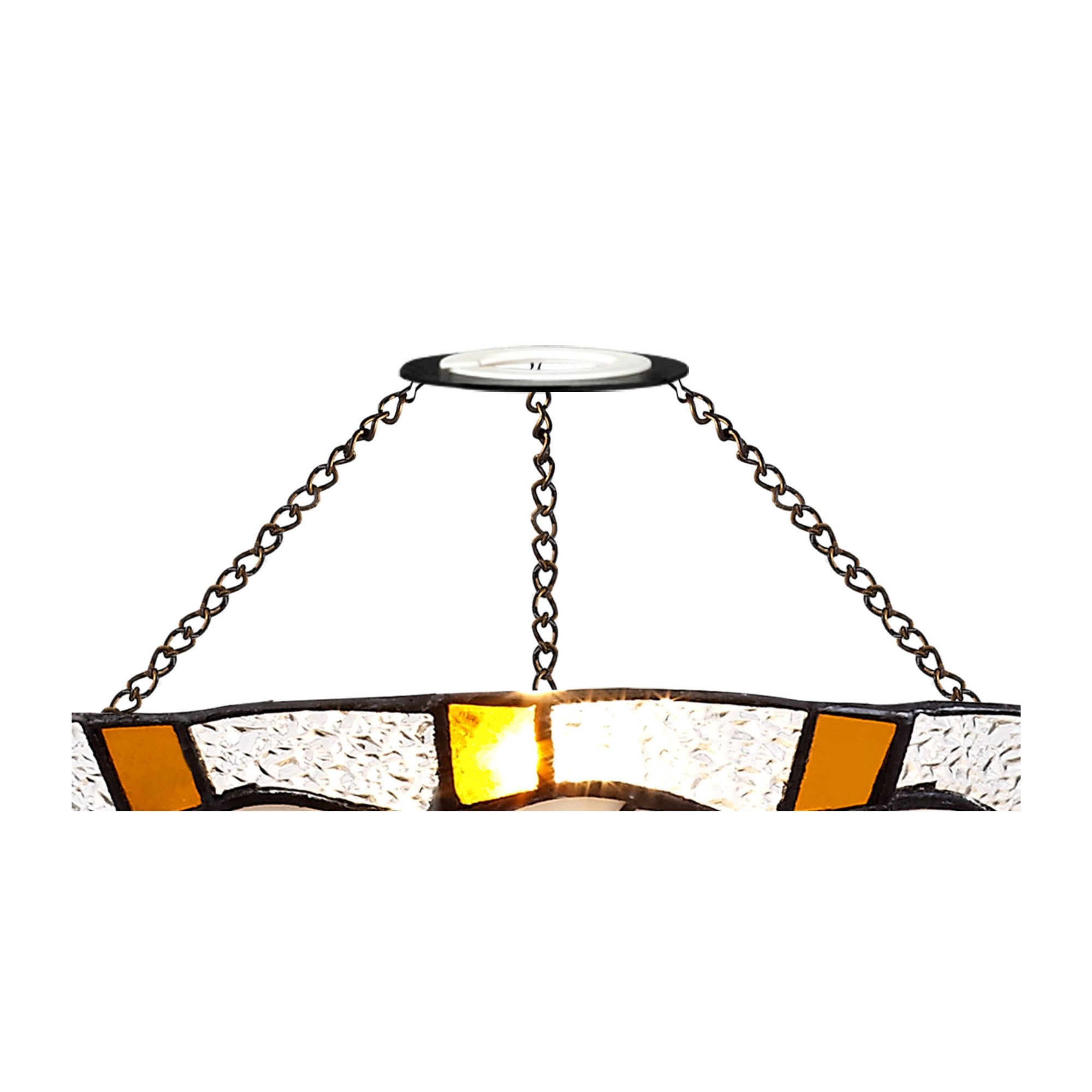 Fabula Mannock 35cm Tiffany Uplighter Shade - Amber & Cream - Shade Only