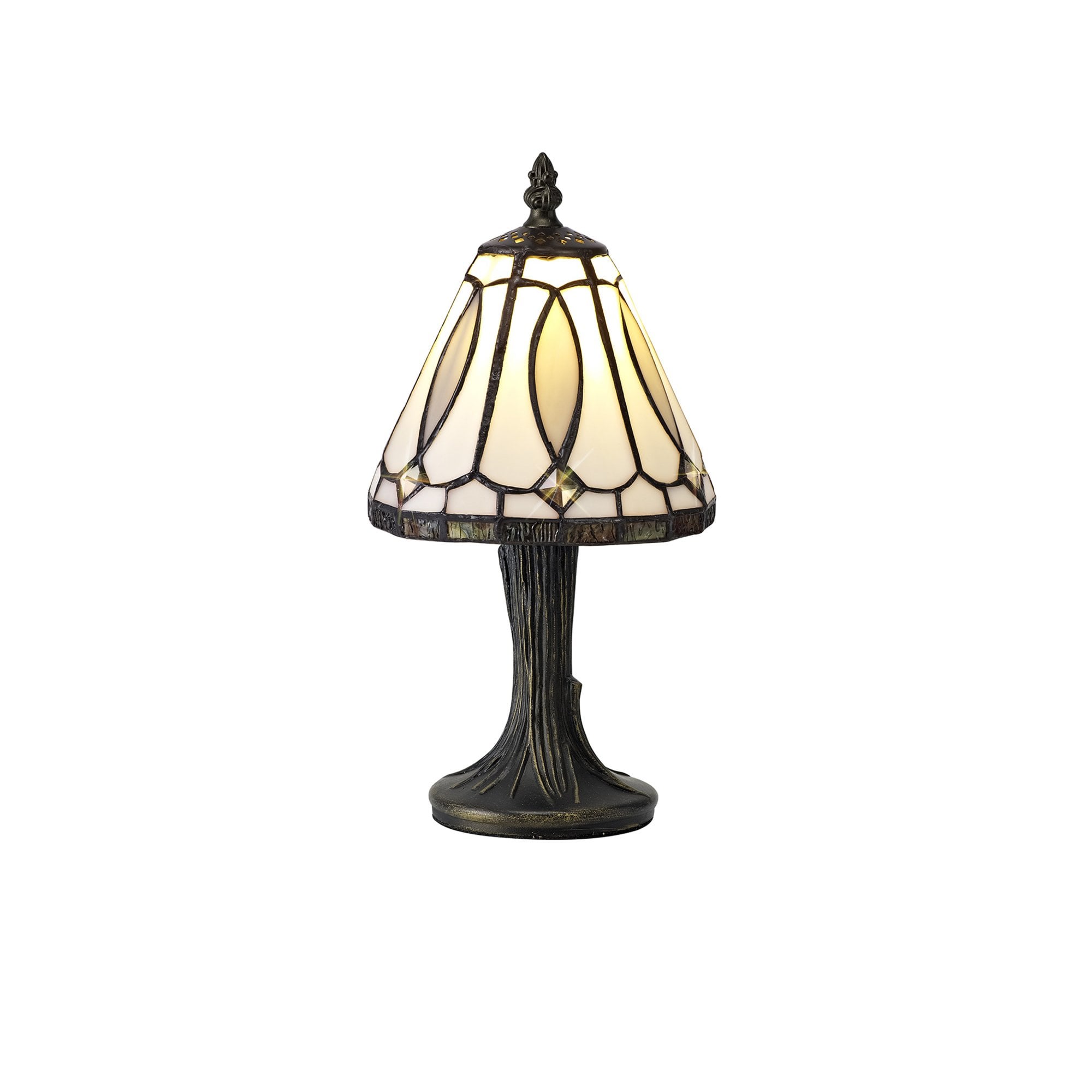 Fabula Snaresbrook Tiffany Table Lamp - White & Grey