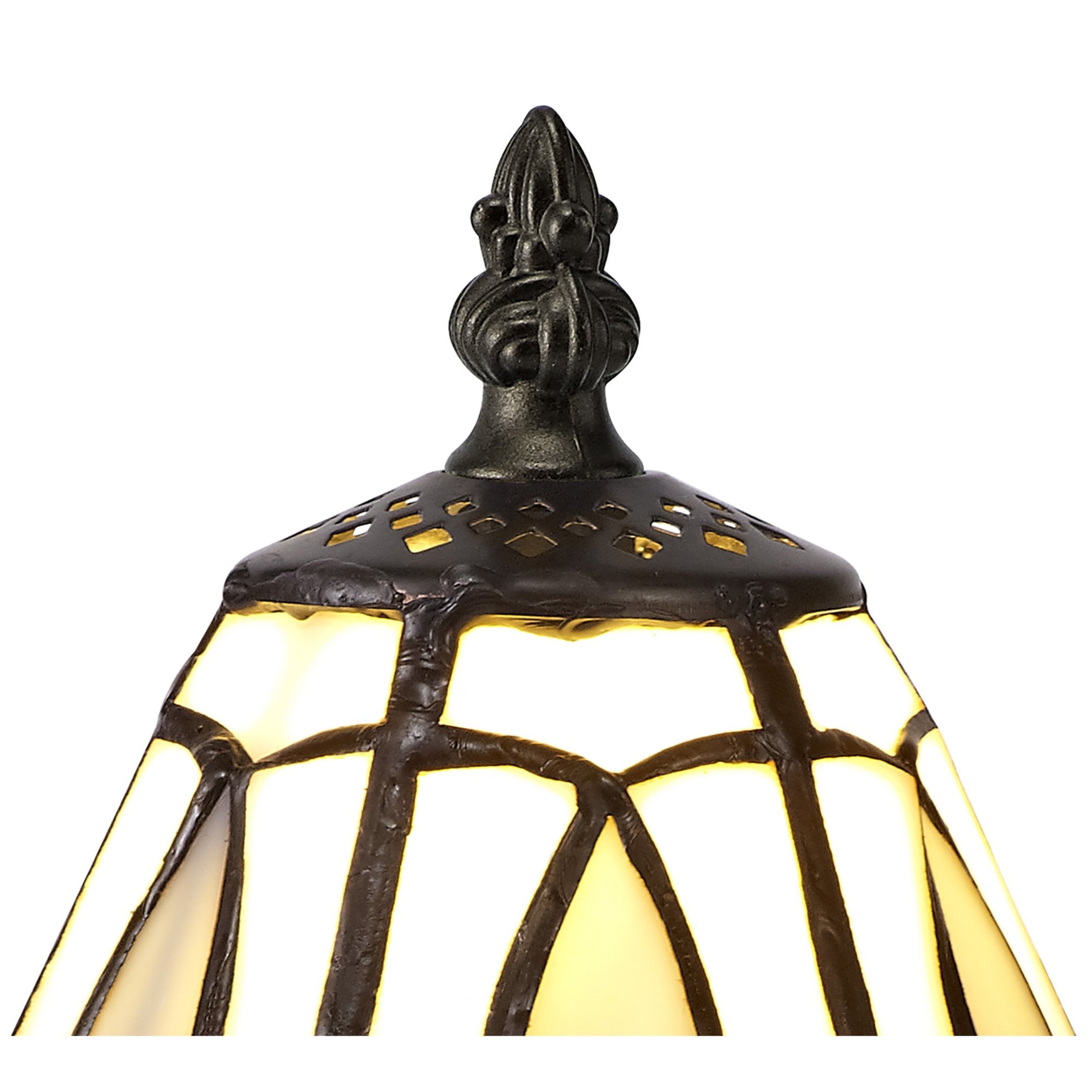Fabula Snaresbrook Tiffany Table Lamp - White & Grey