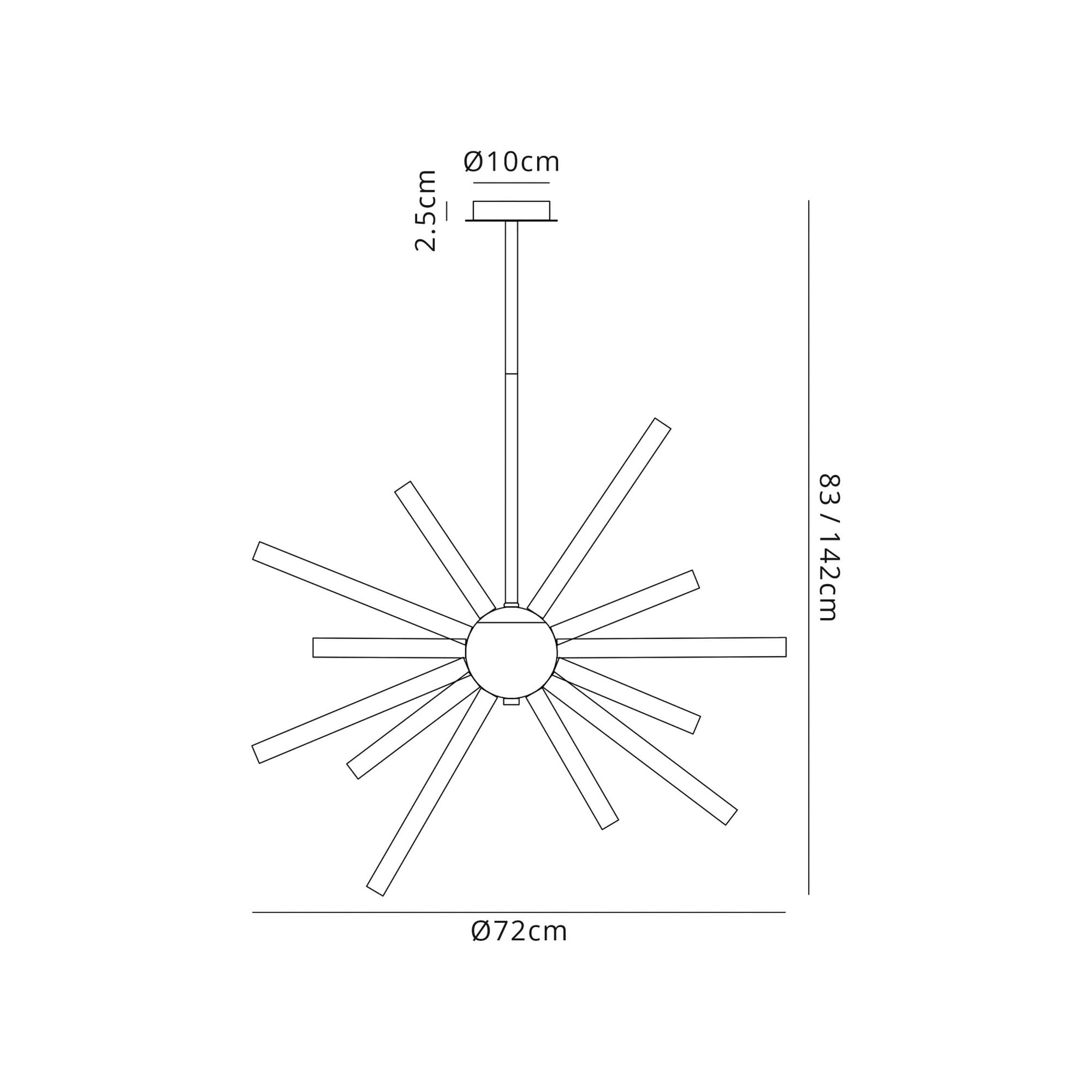 Fabula Chelmsford 16 Light Pendant - Polished Chrome, Clear & Chrome Glass