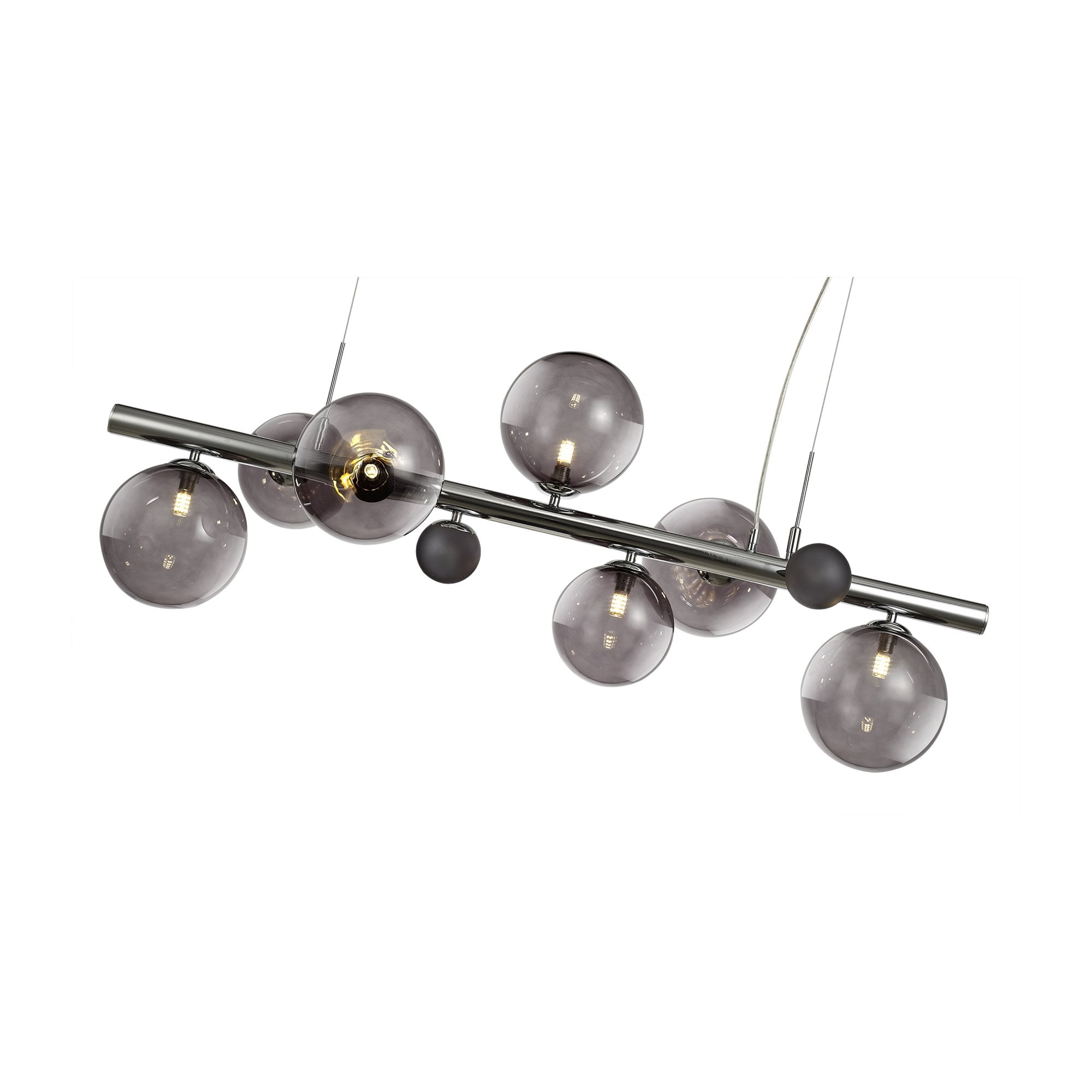 Fabula Roding 7 Light Linear Pendant - Polished Chrome & Smoked Glass