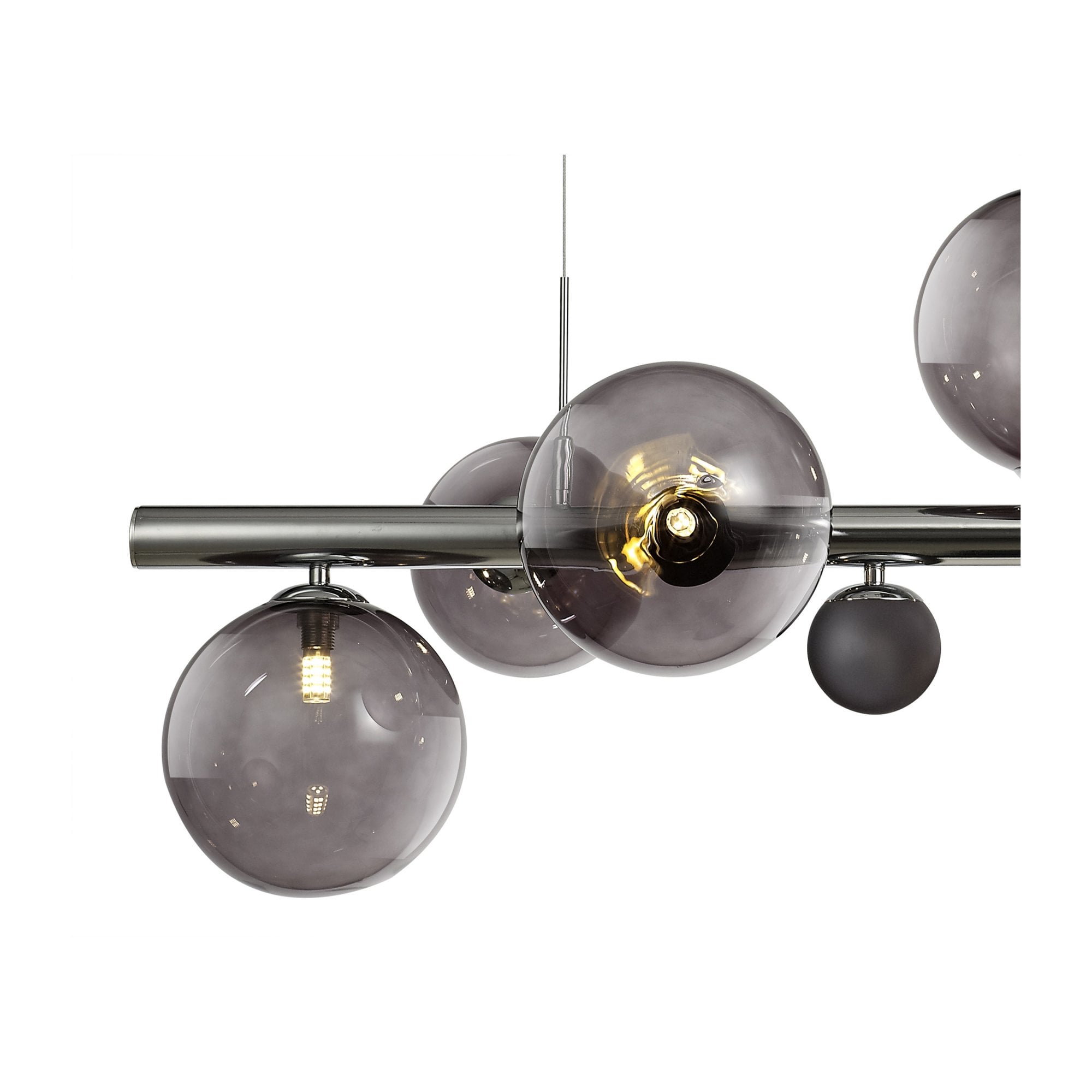 Fabula Roding 7 Light Linear Pendant - Polished Chrome & Smoked Glass
