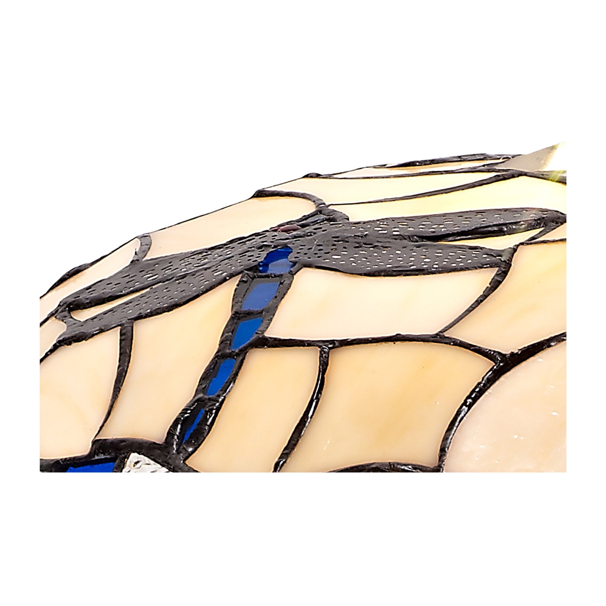 Fabula Mannock 35cm Tiffany Uplighter Shade - Rich Blue & Cream - Shade Only