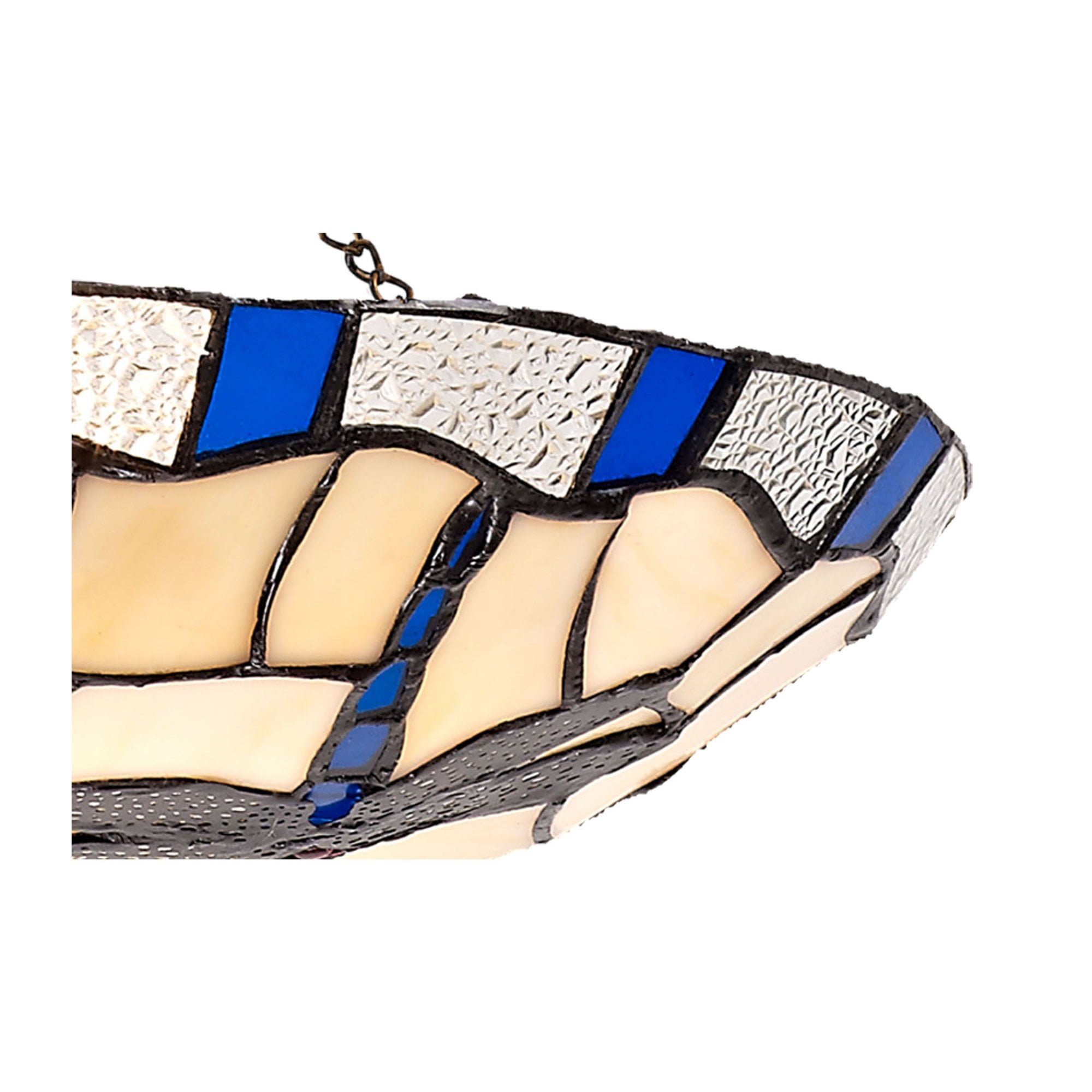 Fabula Mannock 35cm Tiffany Uplighter Shade - Rich Blue & Cream - Shade Only