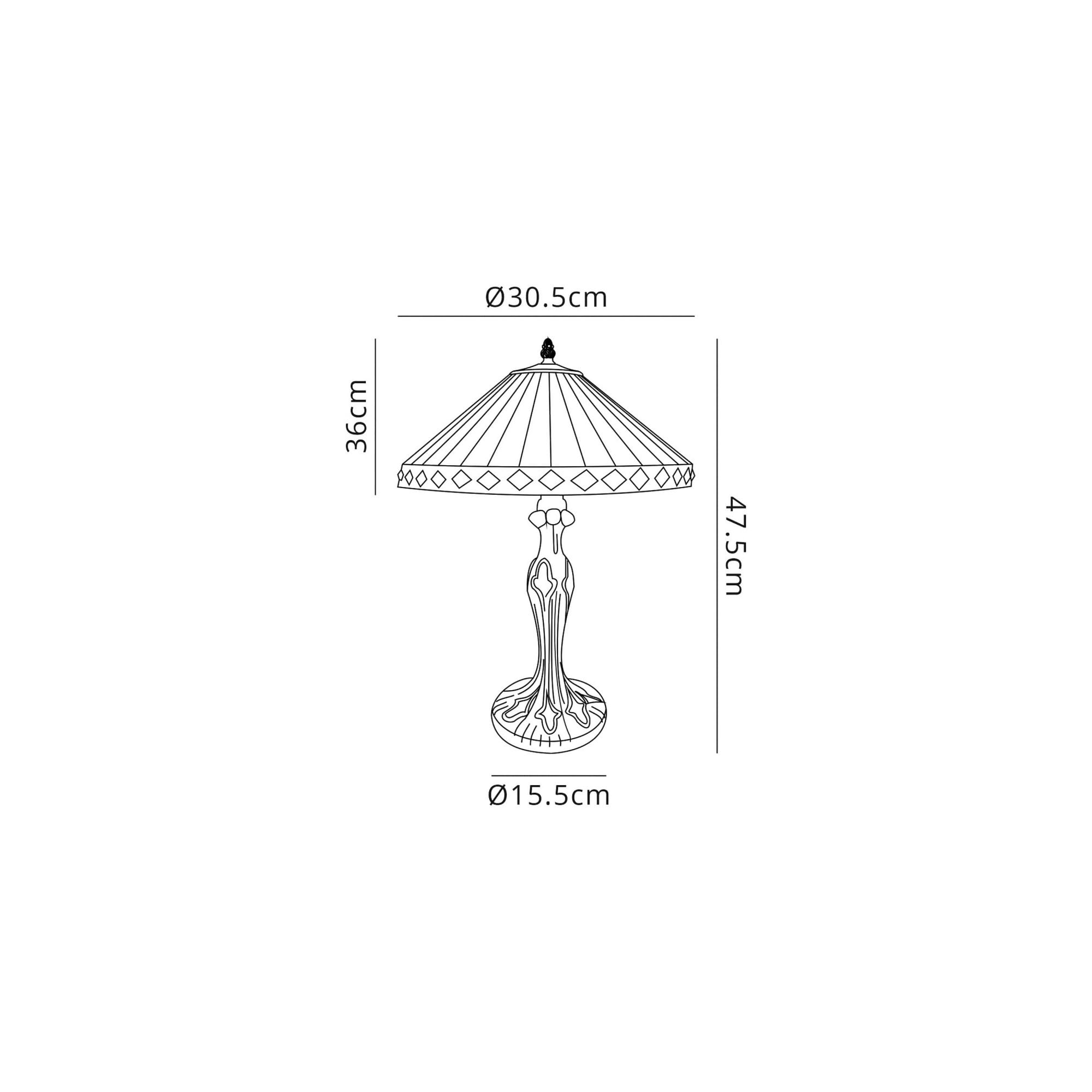 Fabula Westall Single Curved Table Lamp - 30cm Tiffany Shade - Amber & Cream