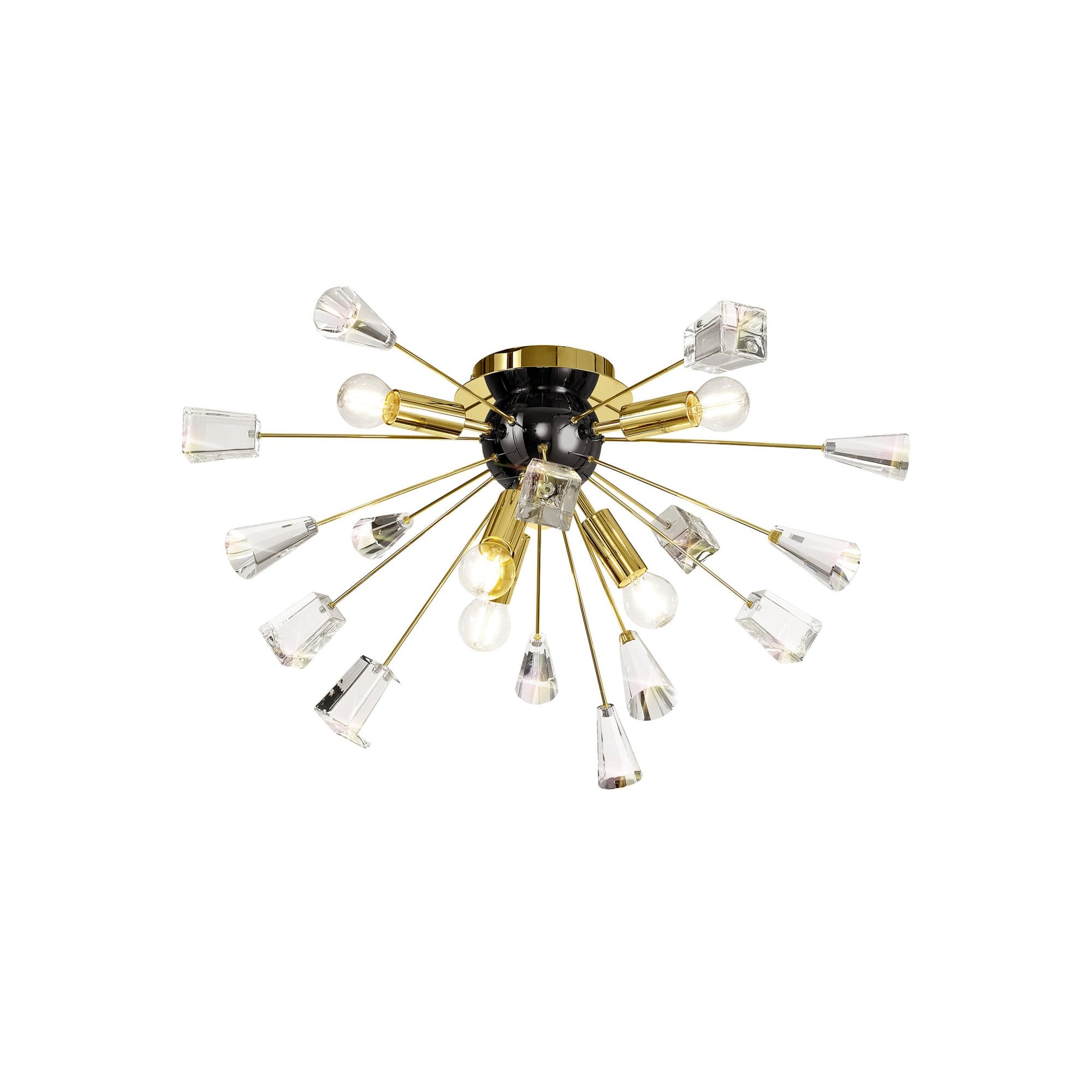 Fabula Leaden Single Spotlight - Matt Grey, Polished Chrome & Cognac Glass