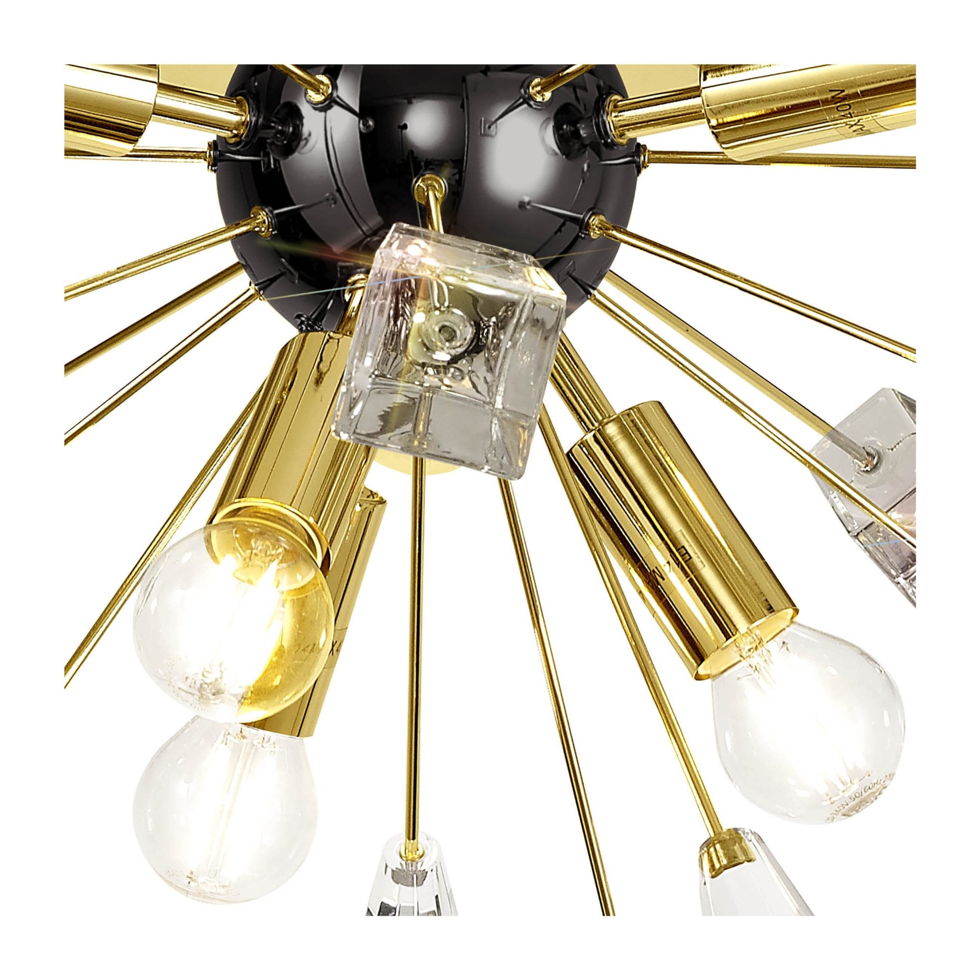 Fabula Leaden Single Spotlight - Matt Grey, Polished Chrome & Cognac Glass