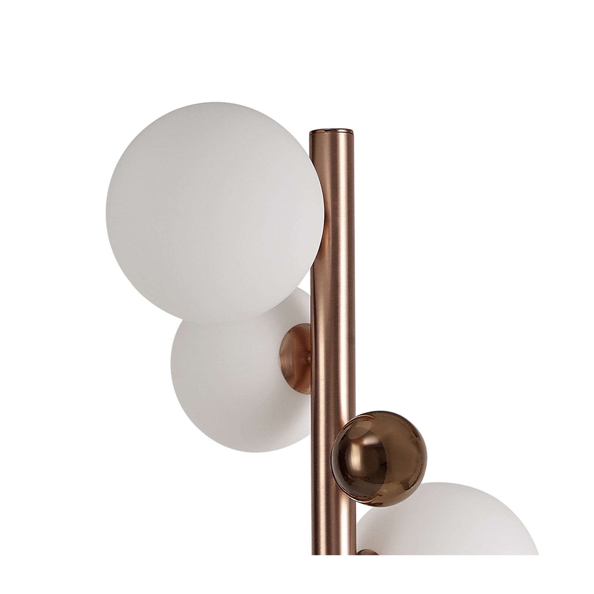 Fabula Roding 8 Light Floor Lamp - Antique Copper, White Marble, Opal & Copper Glass