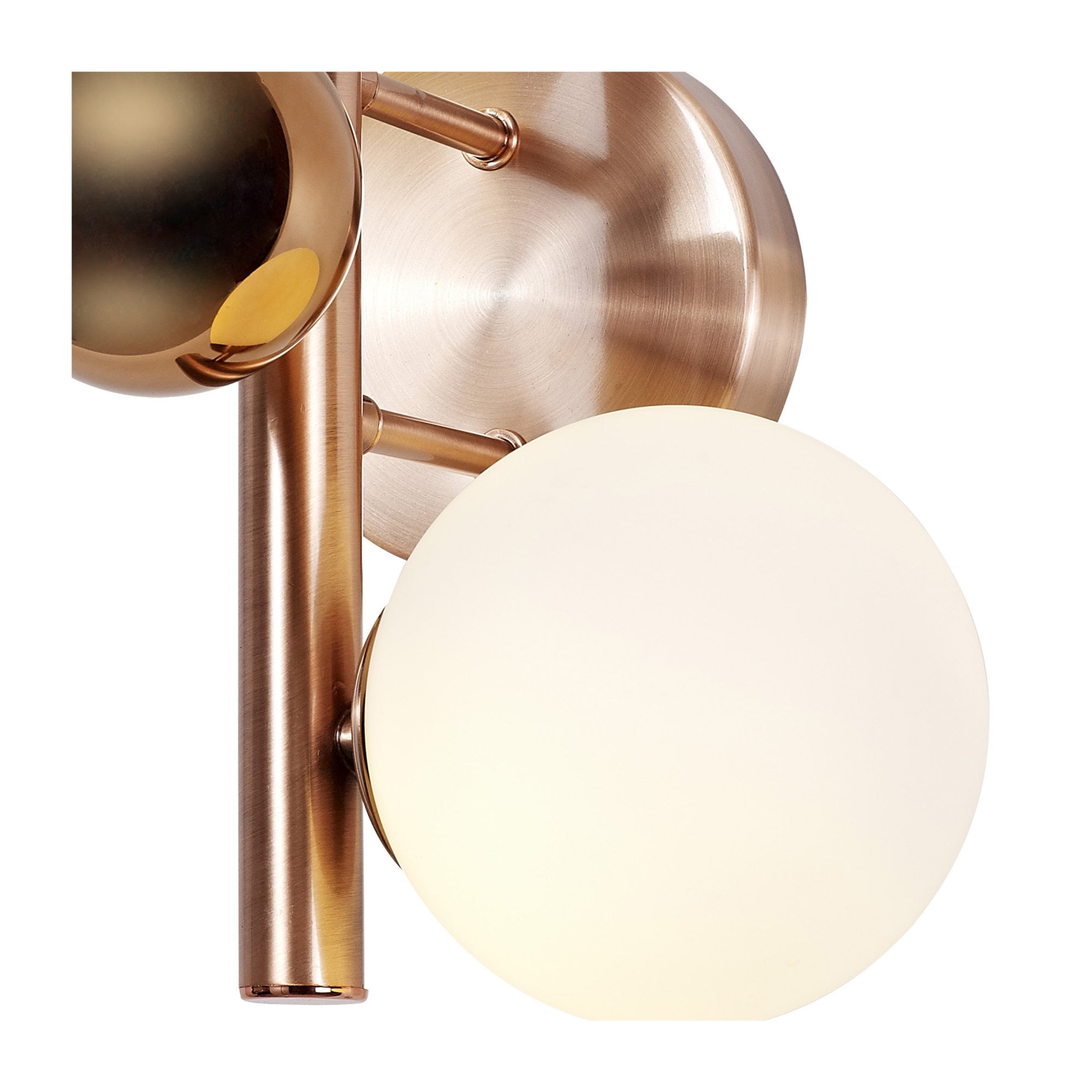 Fabula Roding 2 Light Wall Lamp - Antique Copper, Opal & Copper Glass