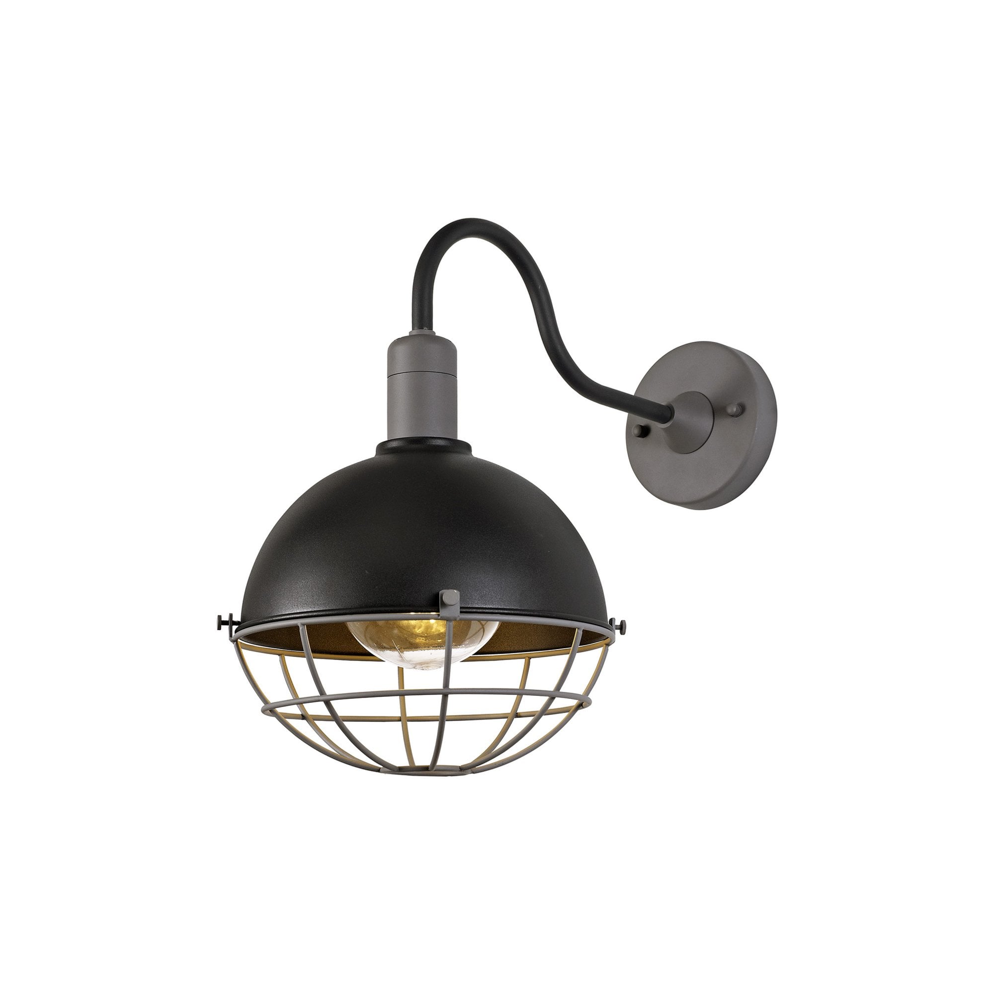 Fabula Hillcrest Wall Lamp - Matt Black & Grey - IP65