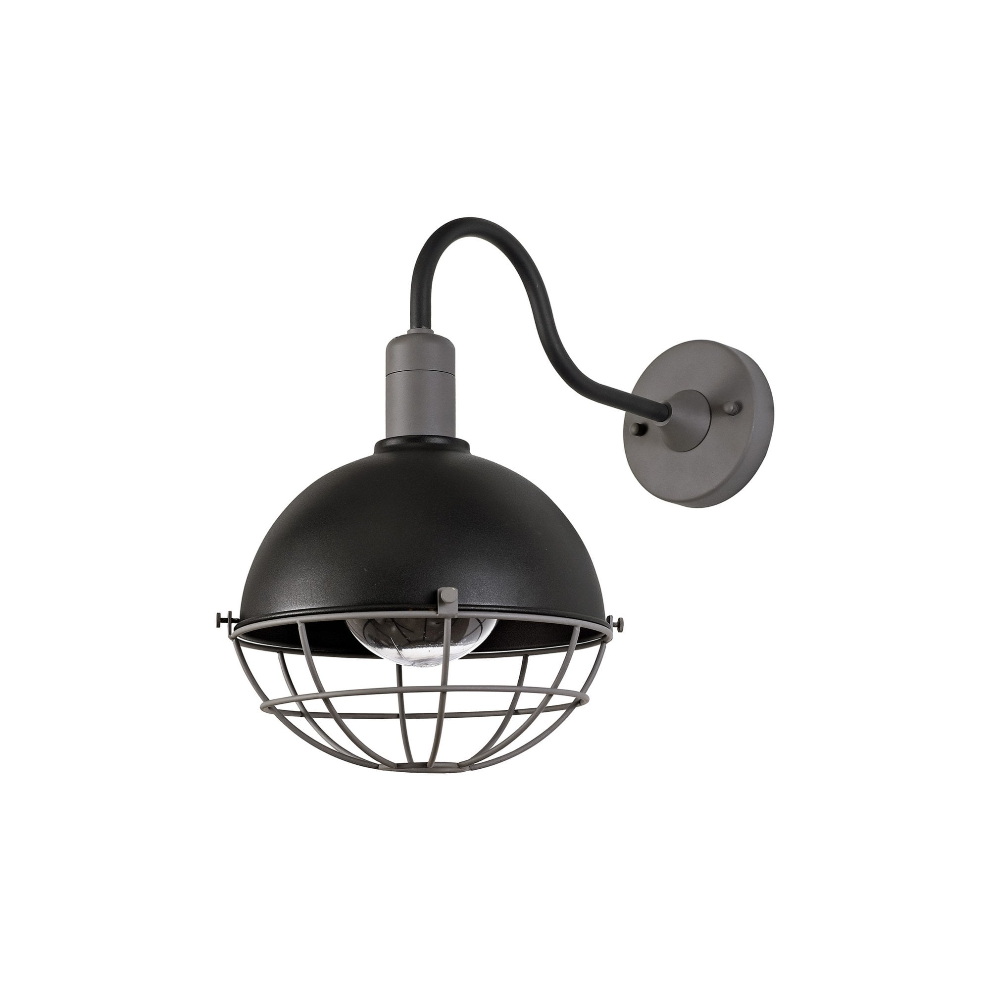Fabula Hillcrest Wall Lamp - Matt Black & Grey - IP65
