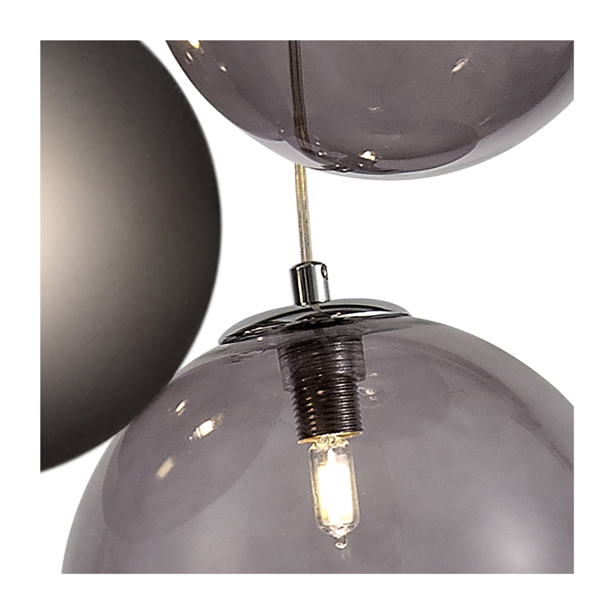 Fabula Roding 5 Light Pendant - Polished Chrome & Smoked Glass