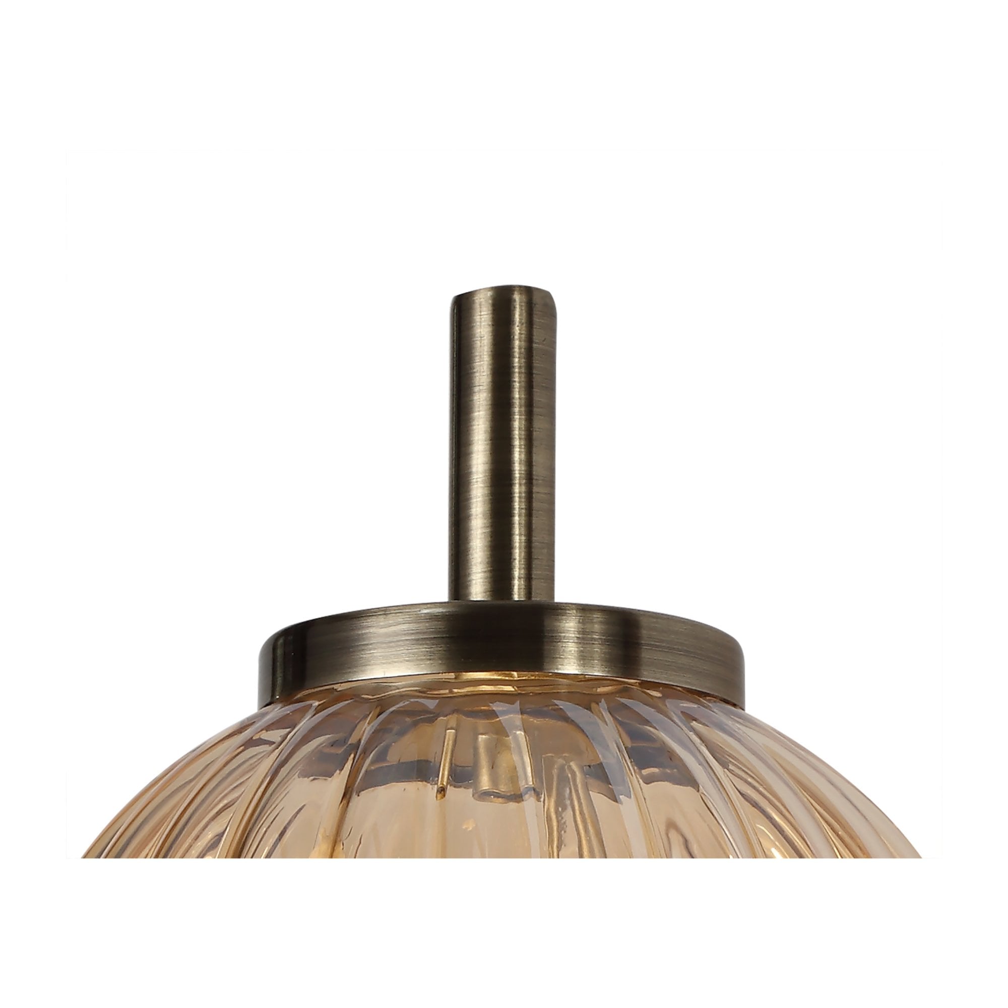 Fabula Churchill Single Wall Lamp - Antique Brass & Amber Glass