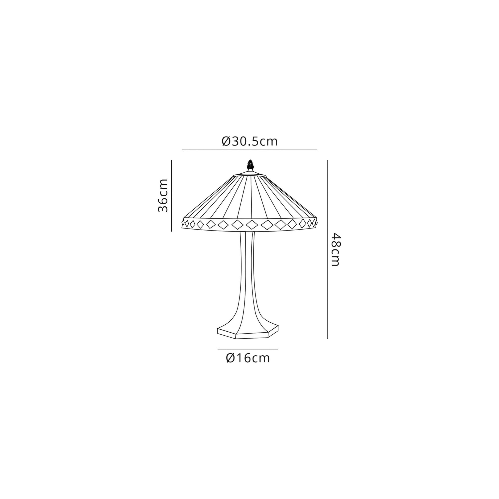 Fabula Westall Single Octagonal Table Lamp - 30cm Tiffany Shade - Amber & Cream