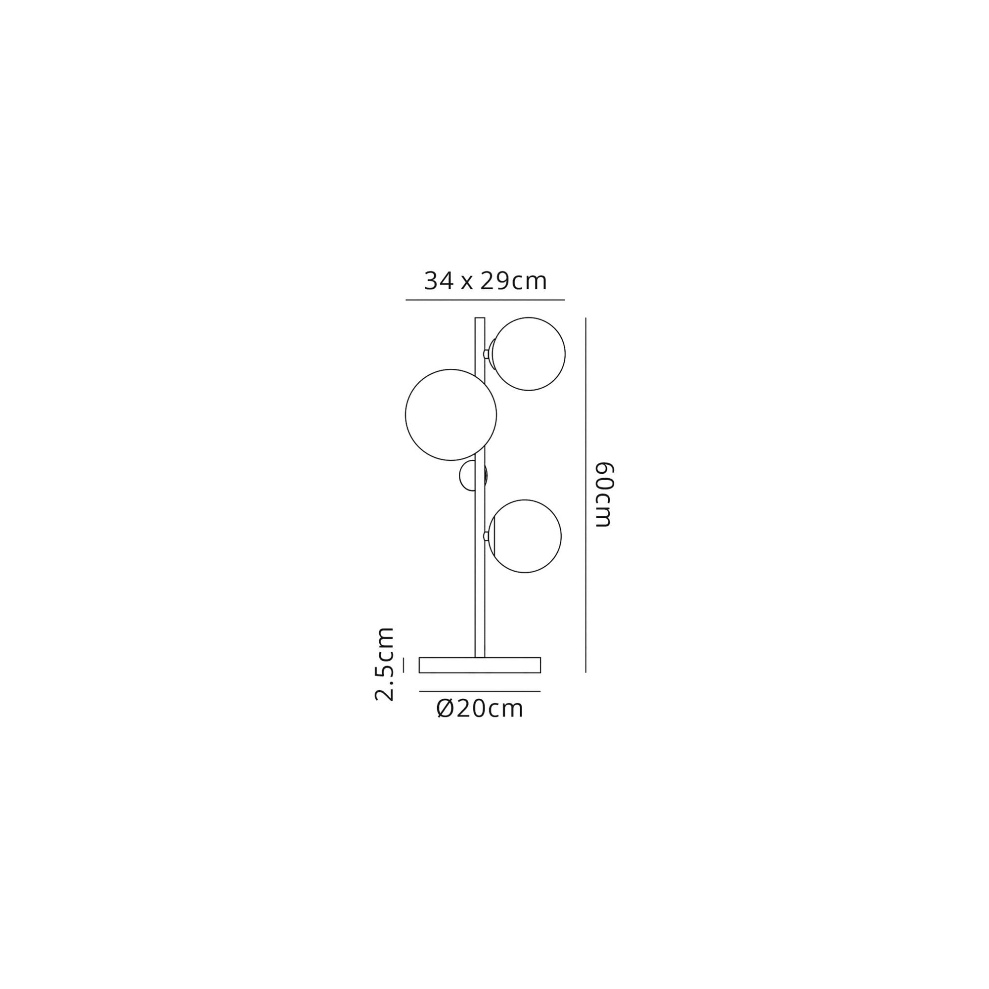 Fabula Roding 3 Light Table Lamp - Antique Copper, White Marble, Opal & Copper Glass