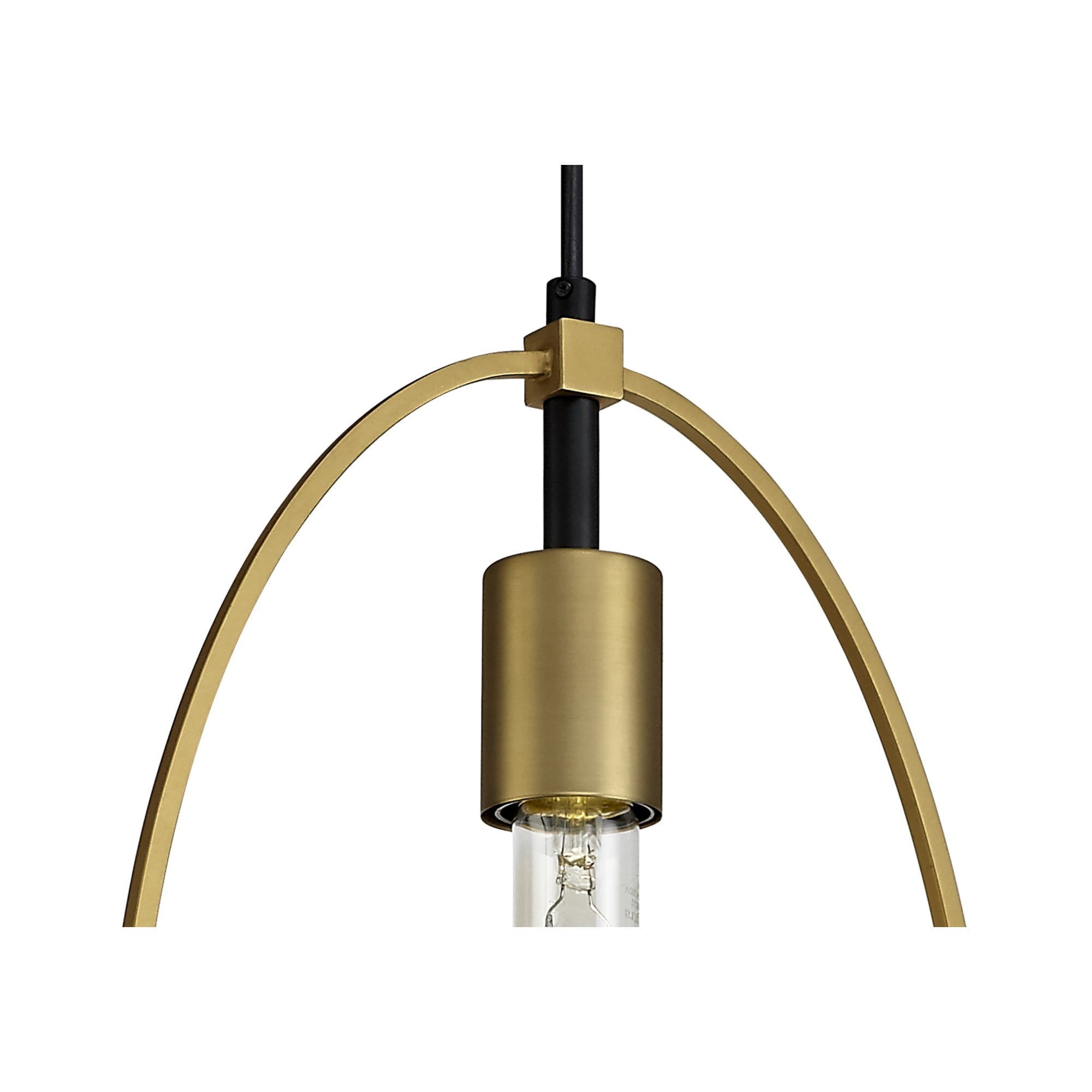 Fabula Silverdale Large Single Circle Pendant - Sand Gold & Matt Black