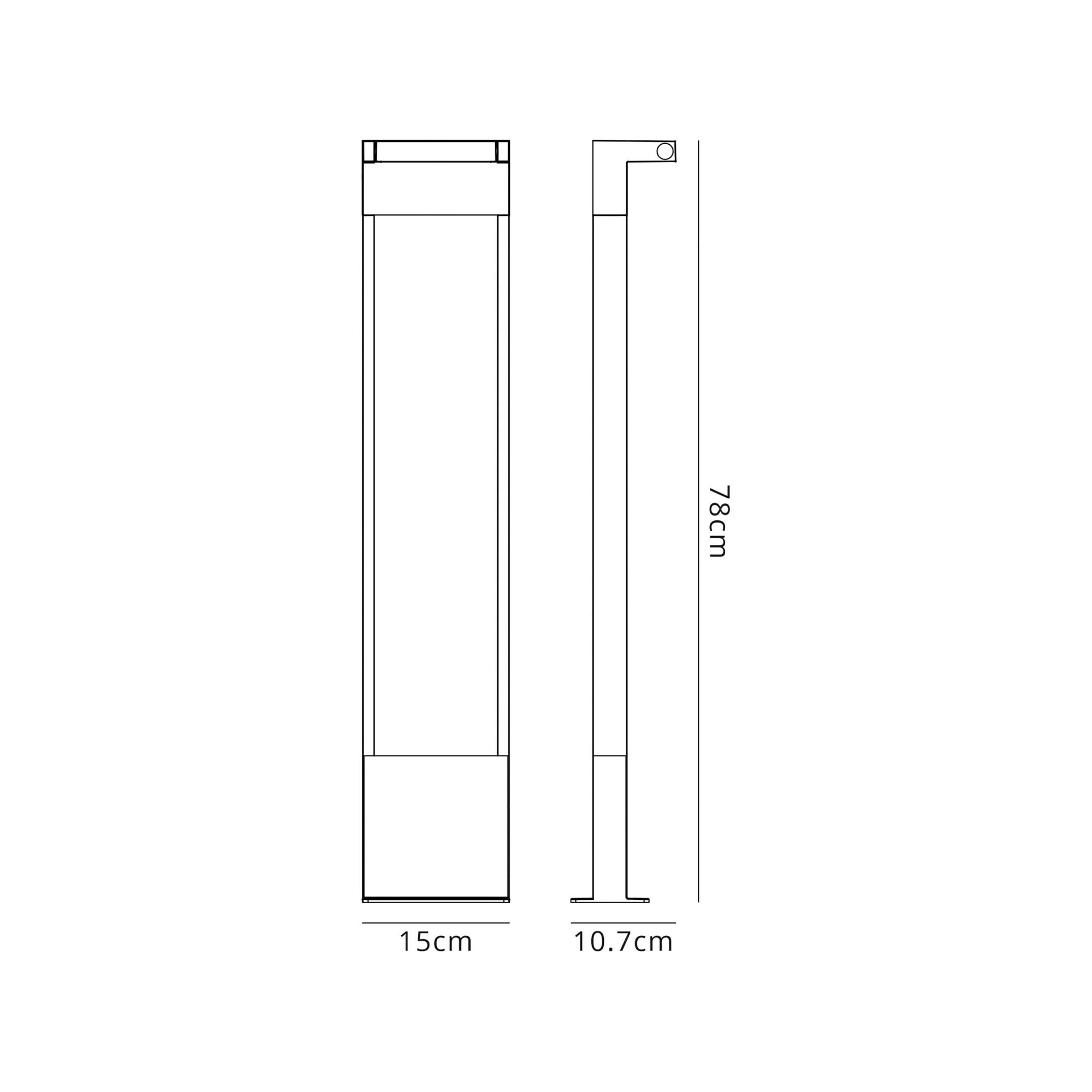 Fabula Drayton LED Tall Post - Graphite Black - IP54