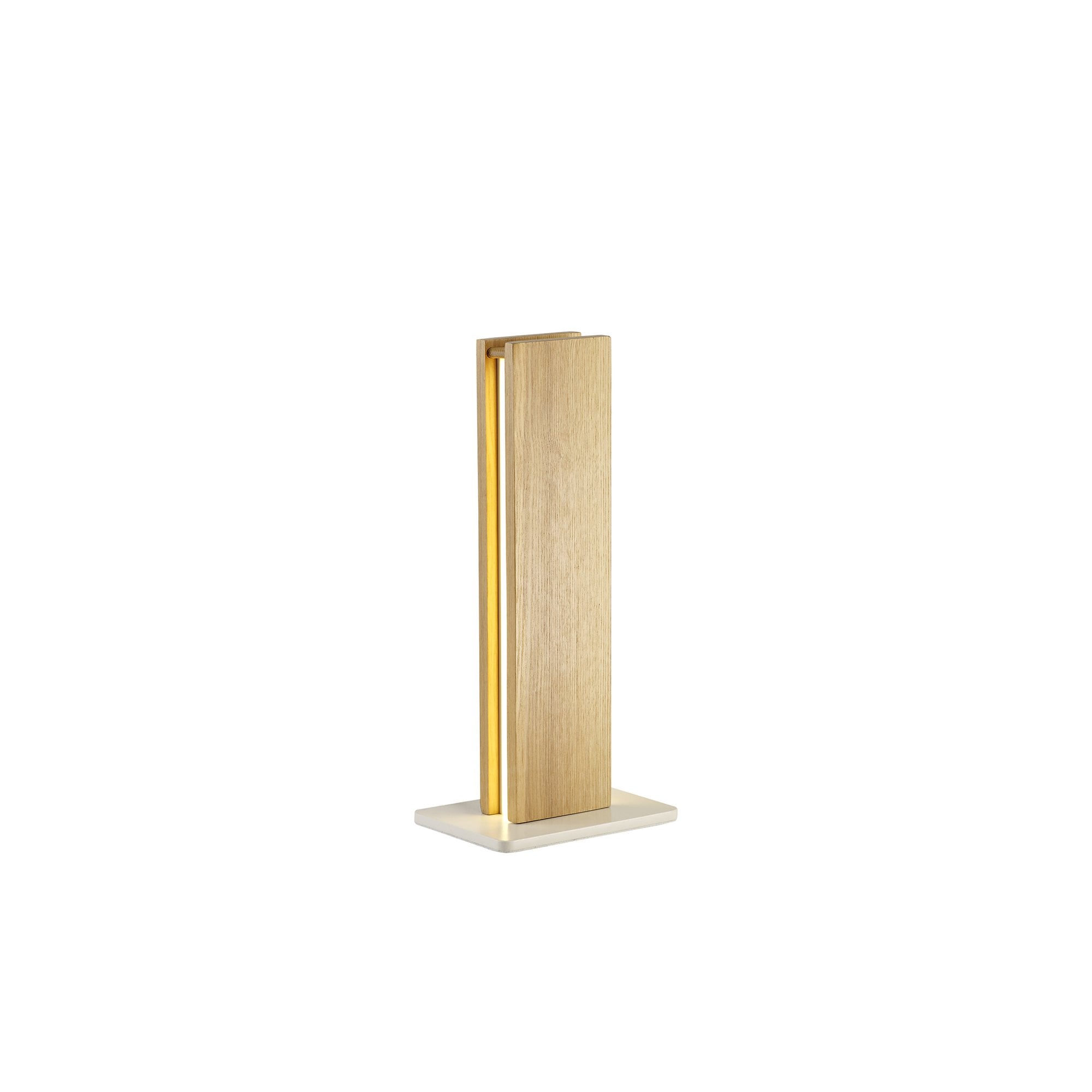 Fabula Whitehall 2 Light LED Table Lamp - Oak & Sand White