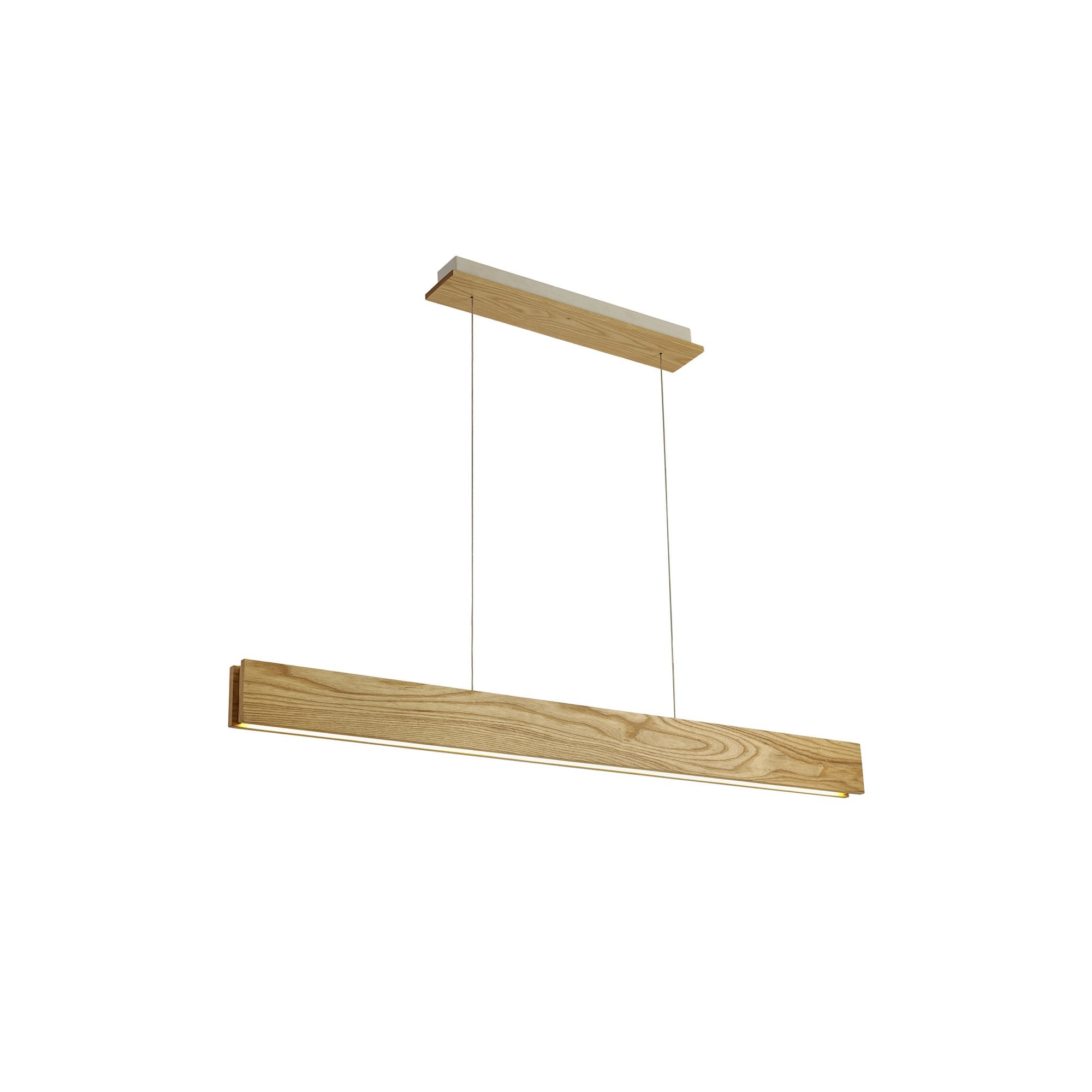 Fabula Whitehall 2 Light Linear LED Pendant - Oak & Sand White