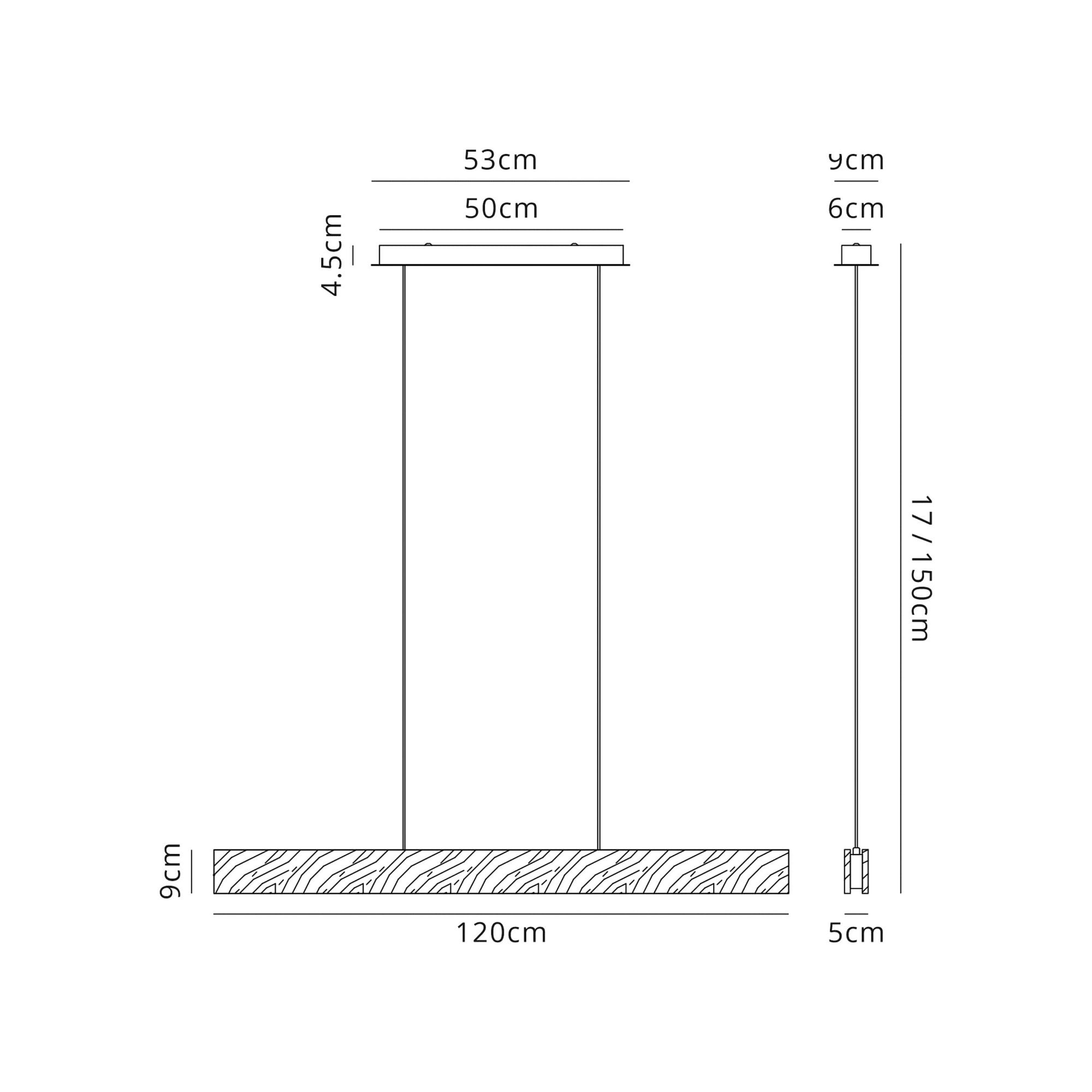 Fabula Whitehall 2 Light Linear LED Pendant - Oak & Sand White