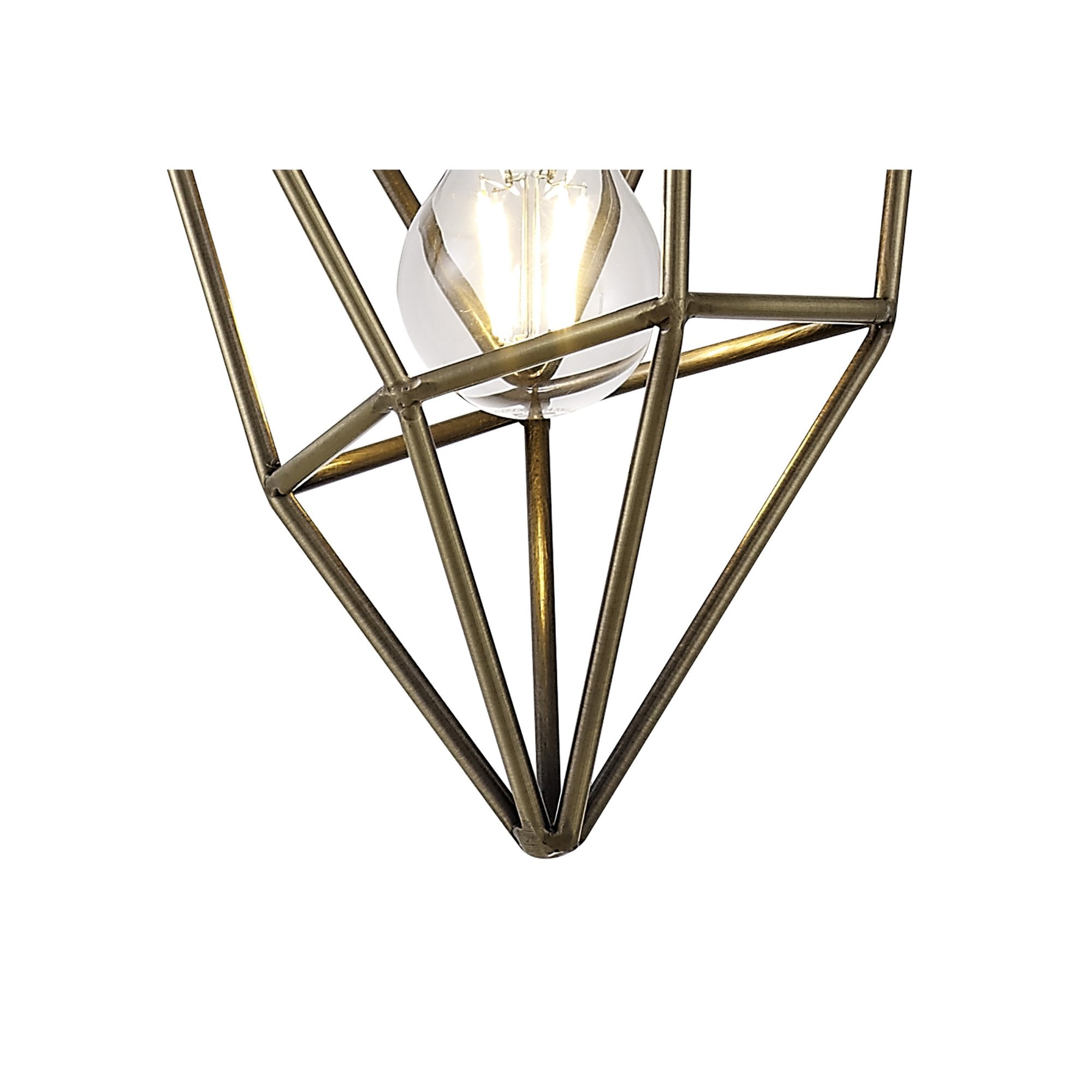 Fabula Austen Small Single Pendant - Antique Brass