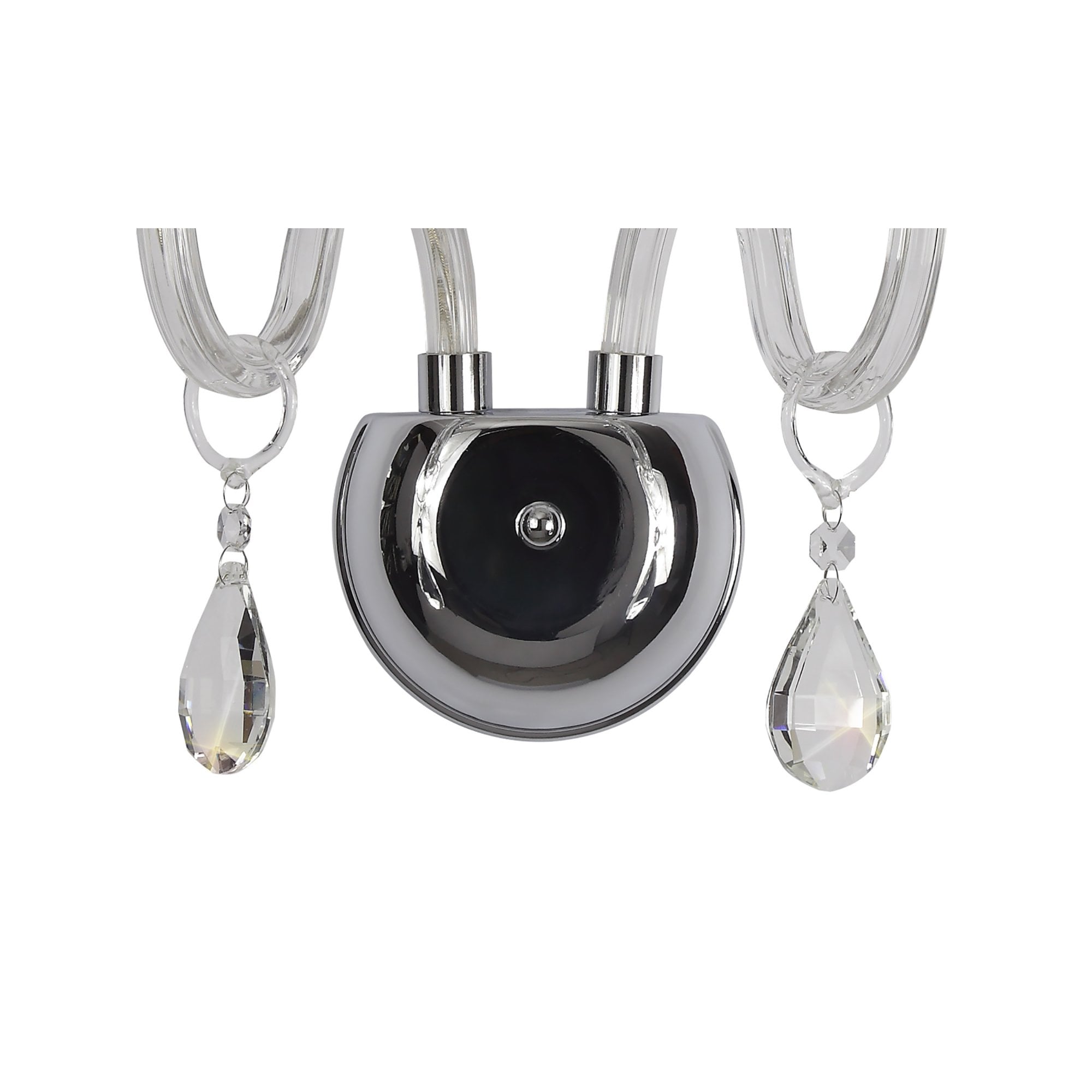 Fabula Hickman 2 Light Wall Lamp - Polished Chrome, Clear Glass & Crystal