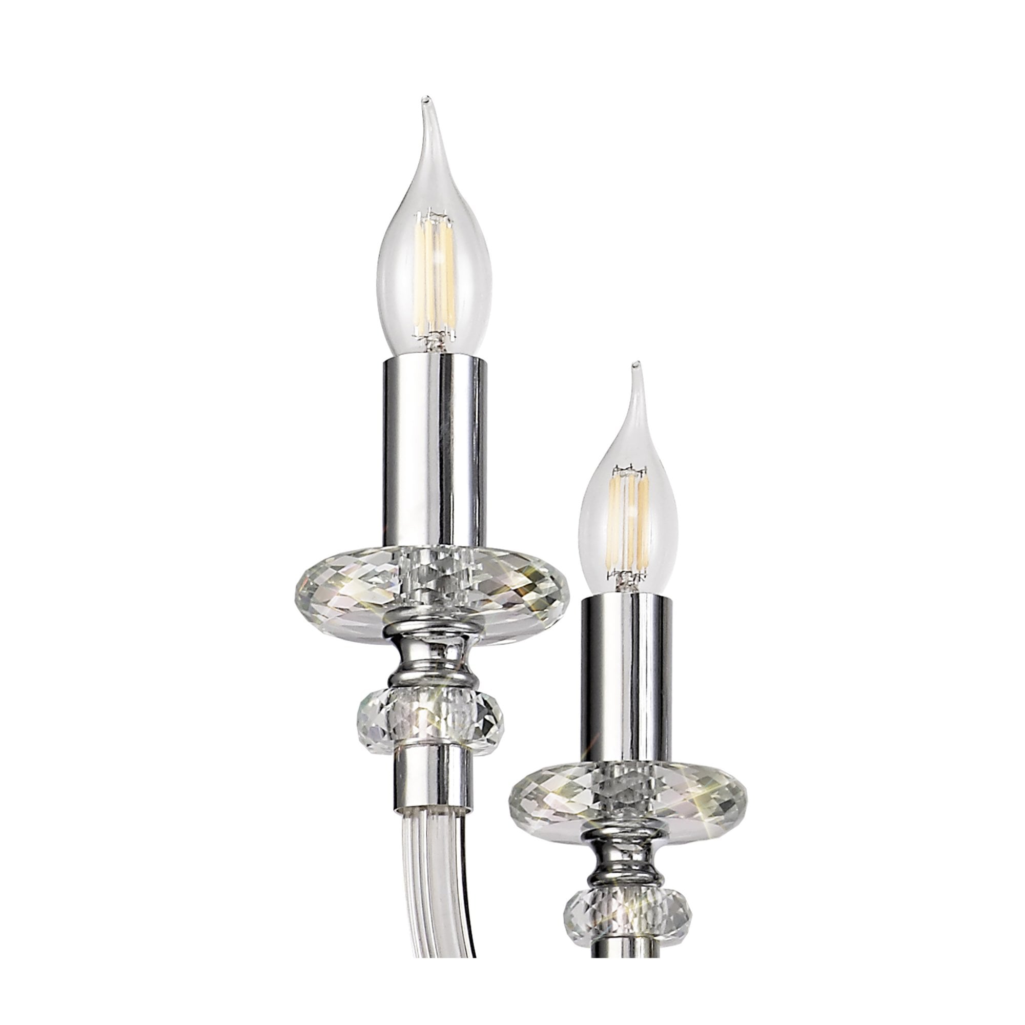 Fabula Hickman 8 Light Chandelier Pendant - Polished Chrome, Clear Glass & Crystal