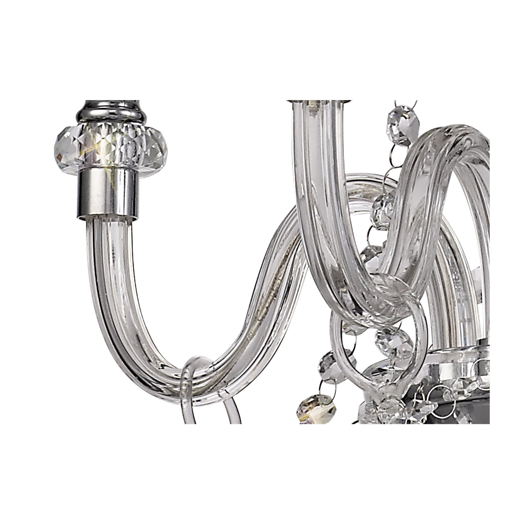 Fabula Hickman 4 Light Chandelier Pendant - Polished Chrome, Clear Glass & Crystal