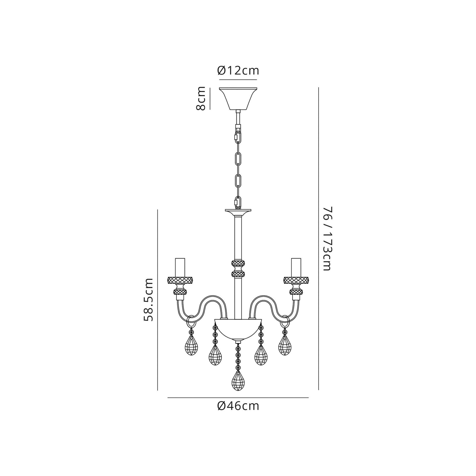 Fabula Hickman 4 Light Chandelier Pendant - Polished Chrome, Clear Glass & Crystal