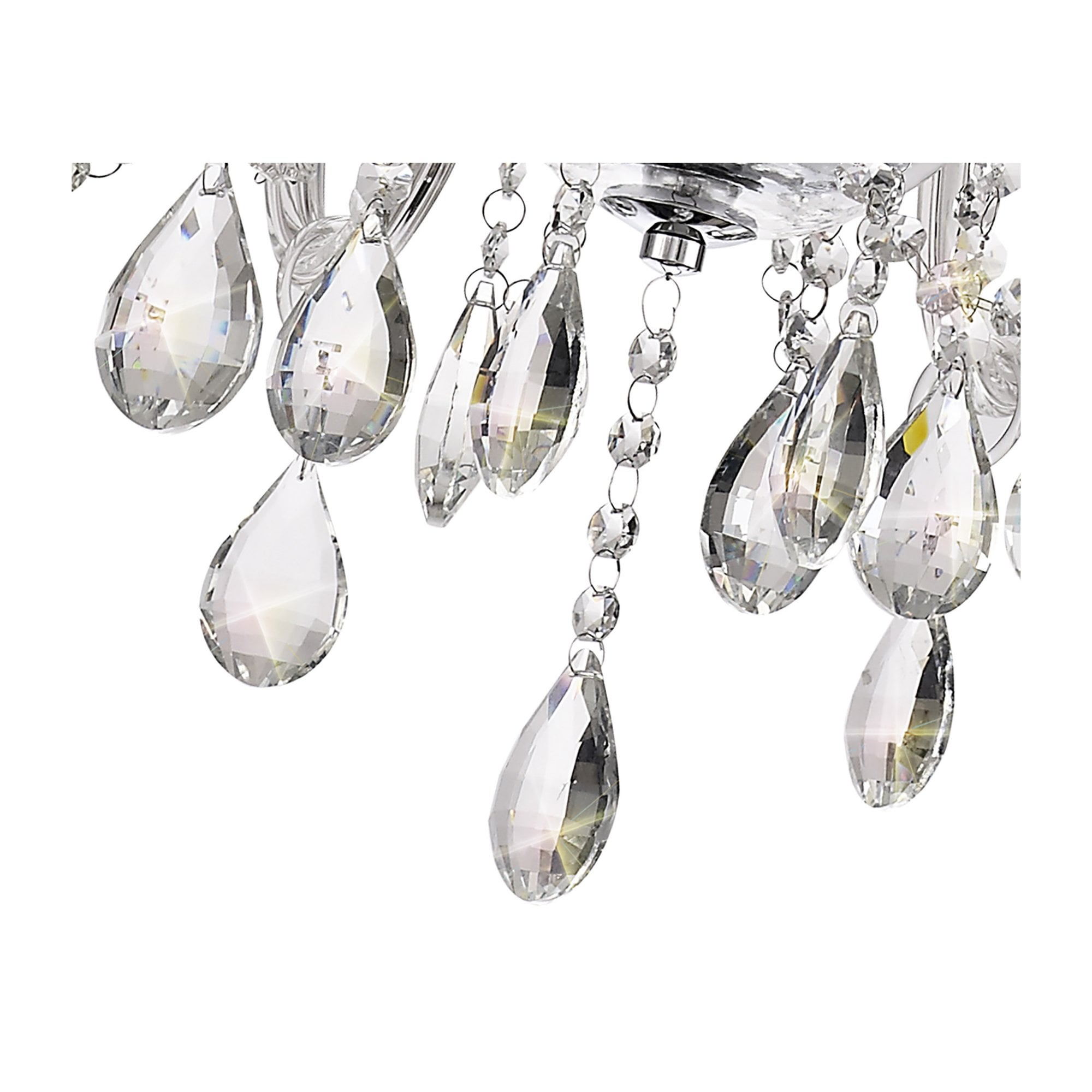Fabula Hickman 6 Light Chandelier Pendant - Polished Chrome, Clear Glass & Crystal
