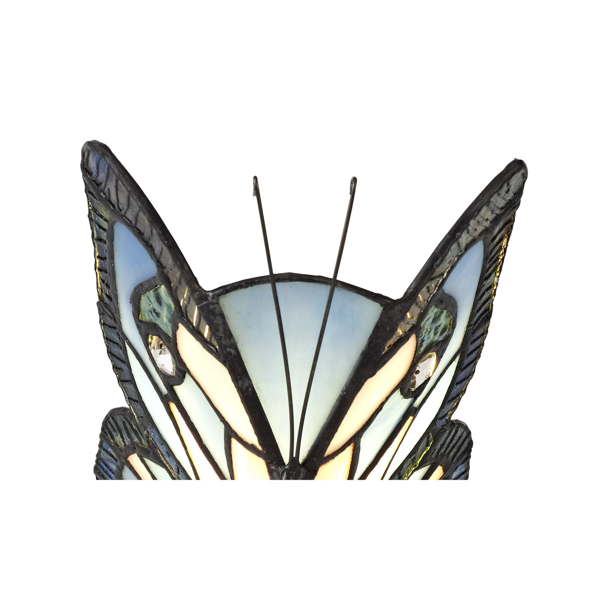 Fabula Lawton Tiffany Butterfly Table Lamp - Blue & Pink Glass