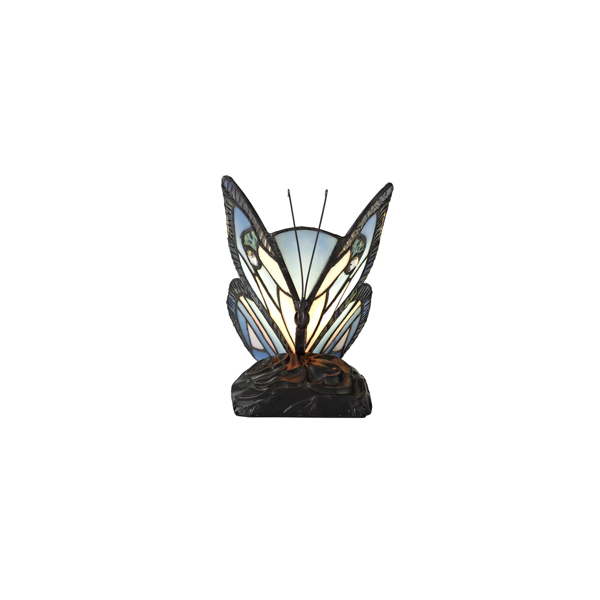 Fabula Lawton Tiffany Butterfly Table Lamp - Blue & Pink Glass