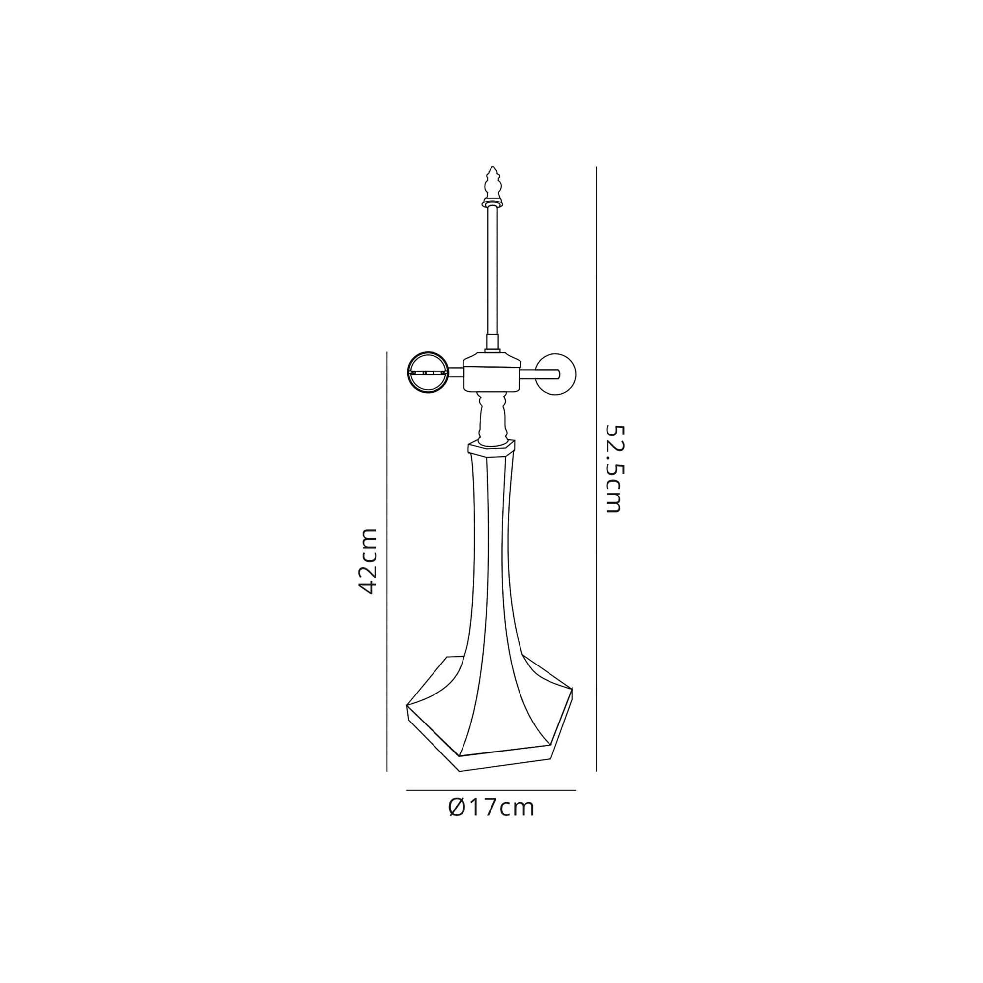 Fabula Harvest 2 Light Octagonal Tiffany Table Lamp Base - Aged Antique Brass - Base Only