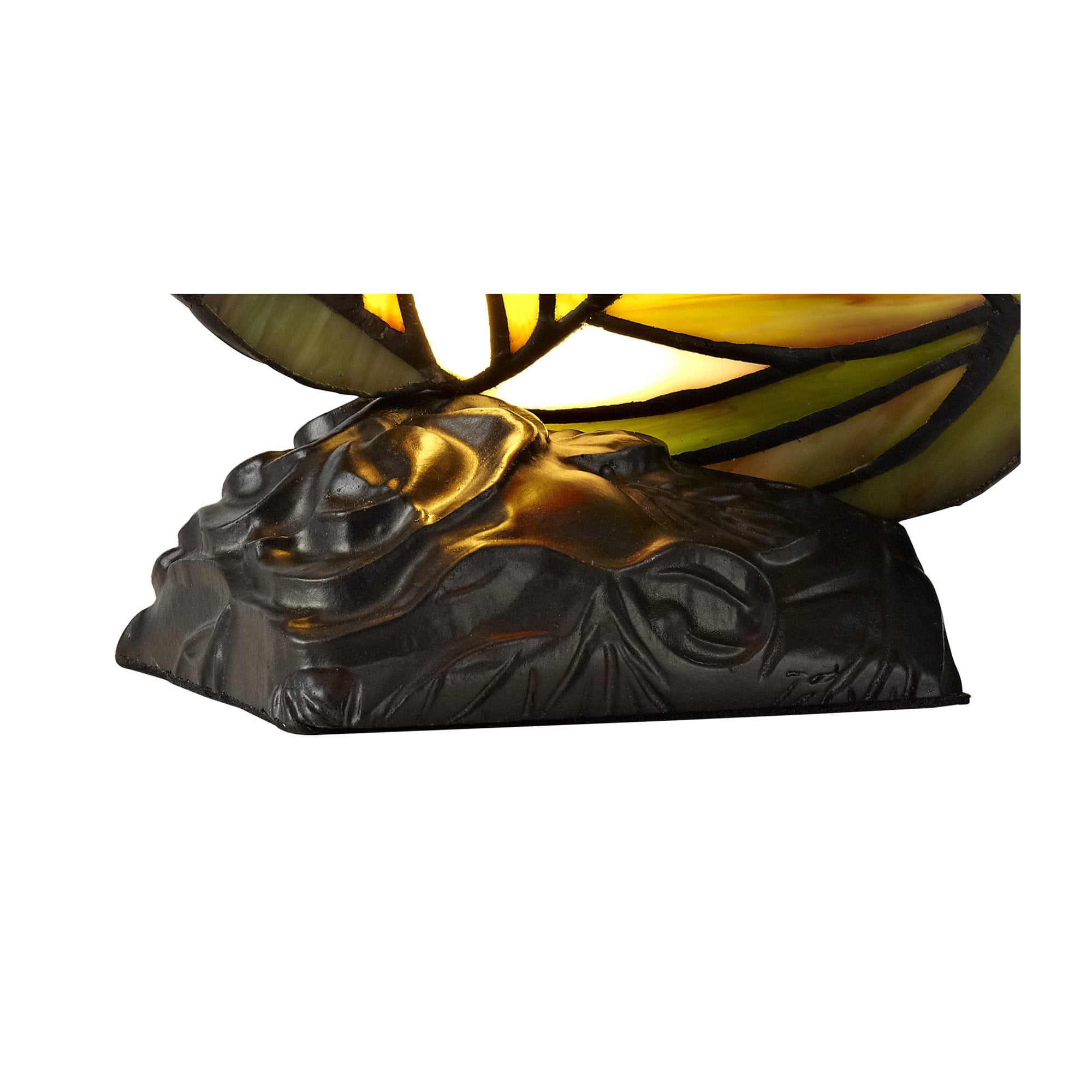 Fabula Lawton Tiffany Butterfly Table Lamp - Green & Red Glass