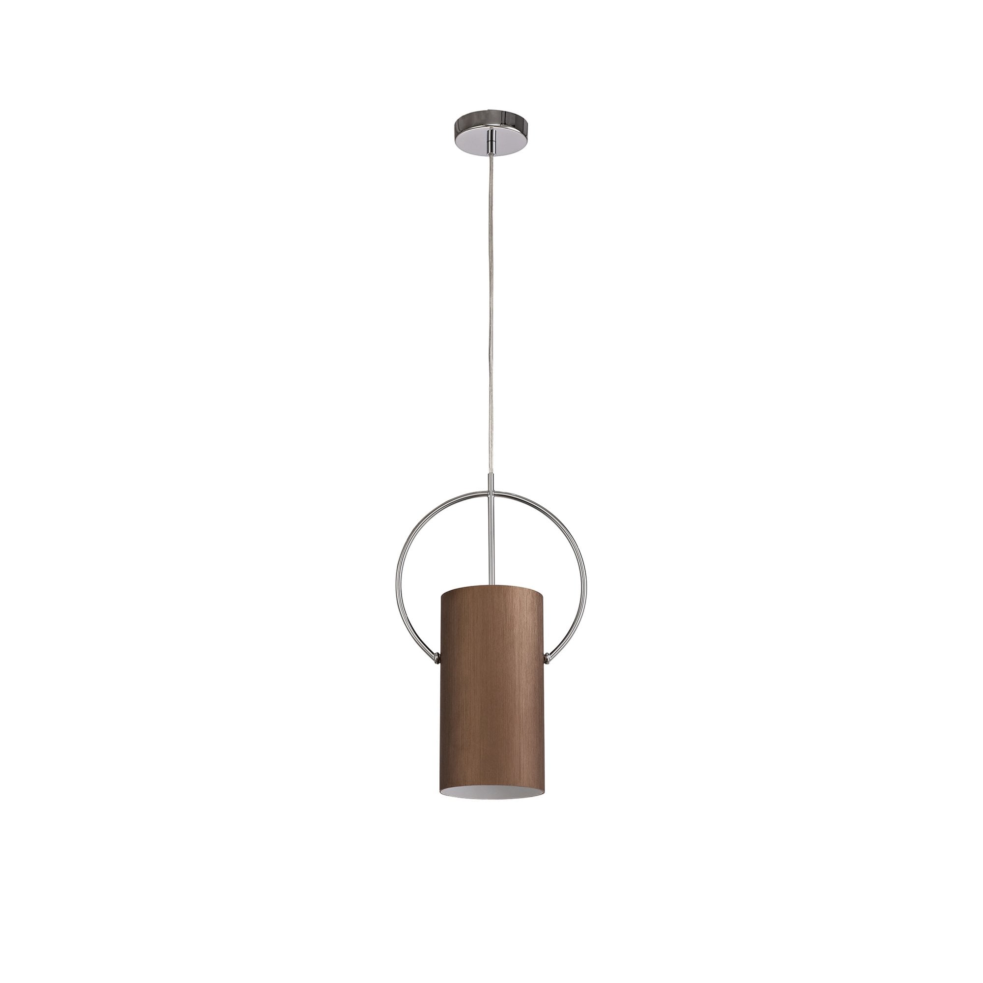 Fabula Chaucer Single Pendant - Coffee & Polished Chrome