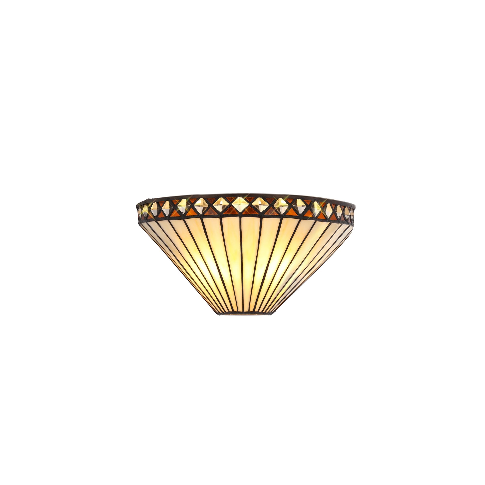 Fabula Westall 2 Light Tiffany Wall Lamp - Amber & Cream