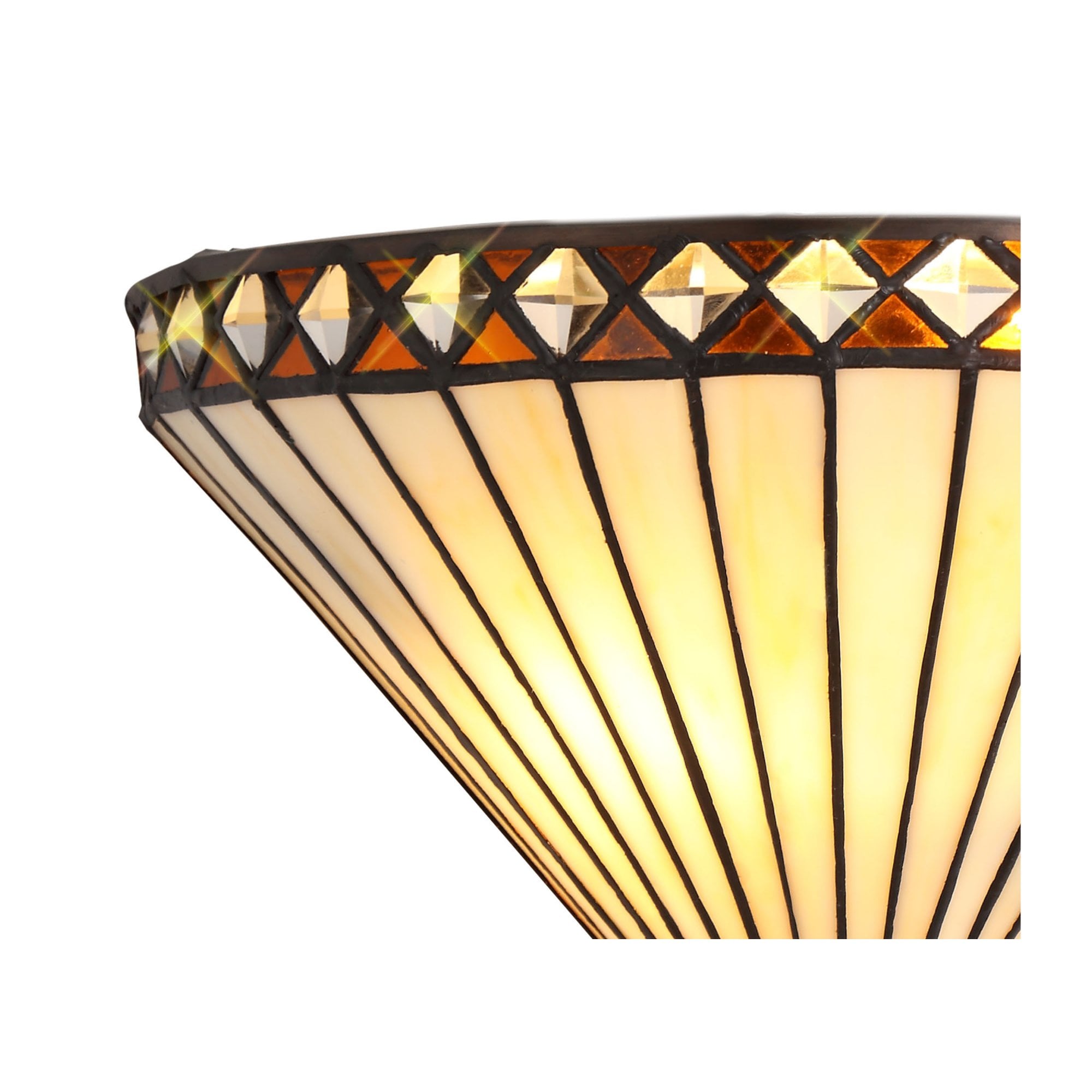 Fabula Westall 2 Light Tiffany Wall Lamp - Amber & Cream